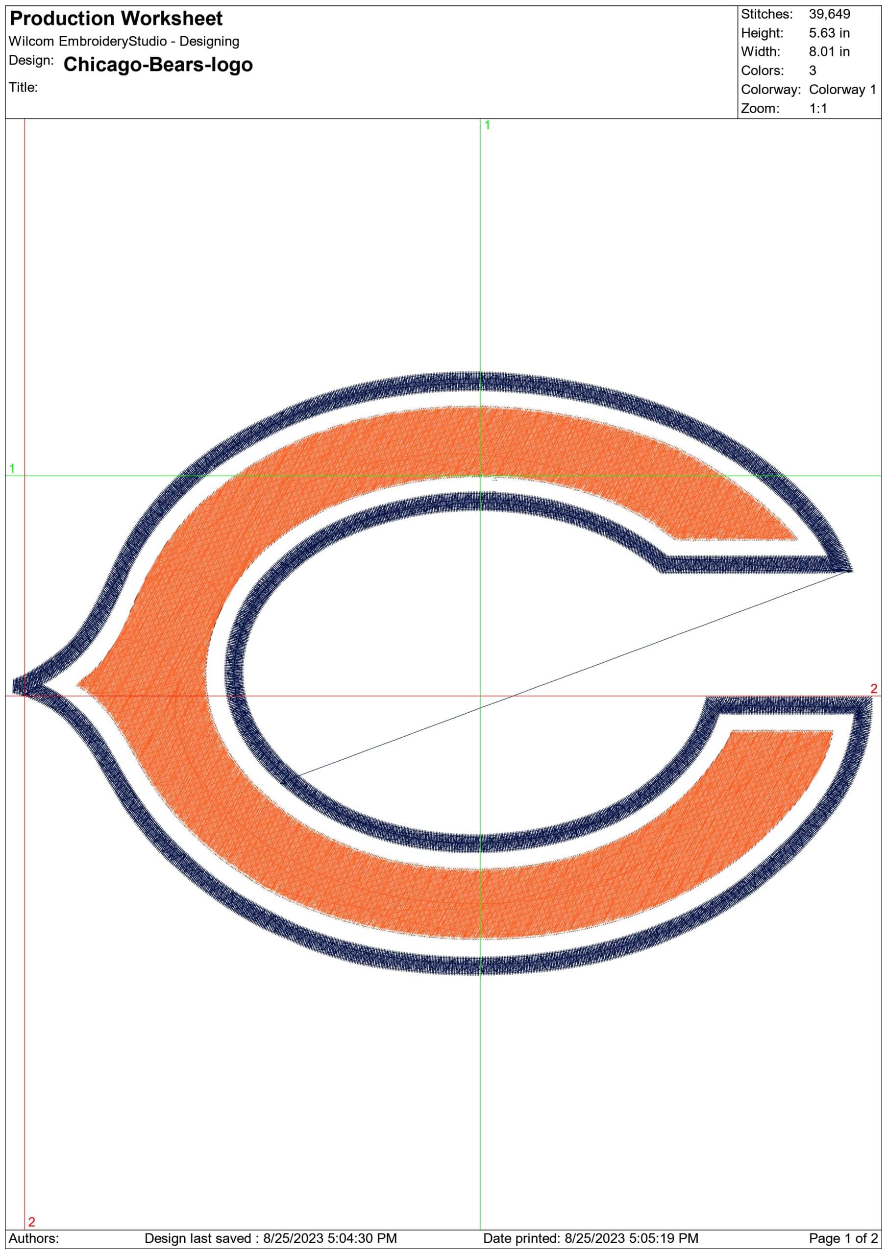 Chicago Bears NFL embroidery design -Wrigley Field Stadium men's football embroidery machine pattern embroidery file - instant download — view 2