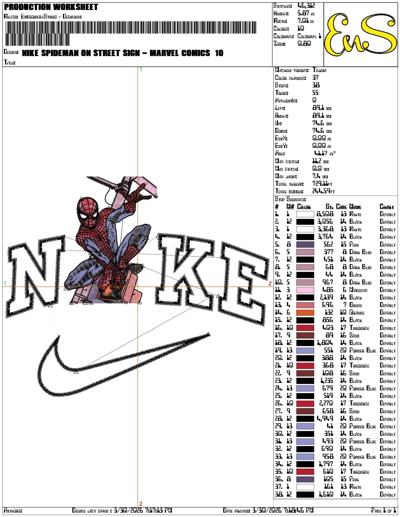 Nike Spideman on street Sign Marvel Comics - Elegant embroidery design file-instant download — view 3