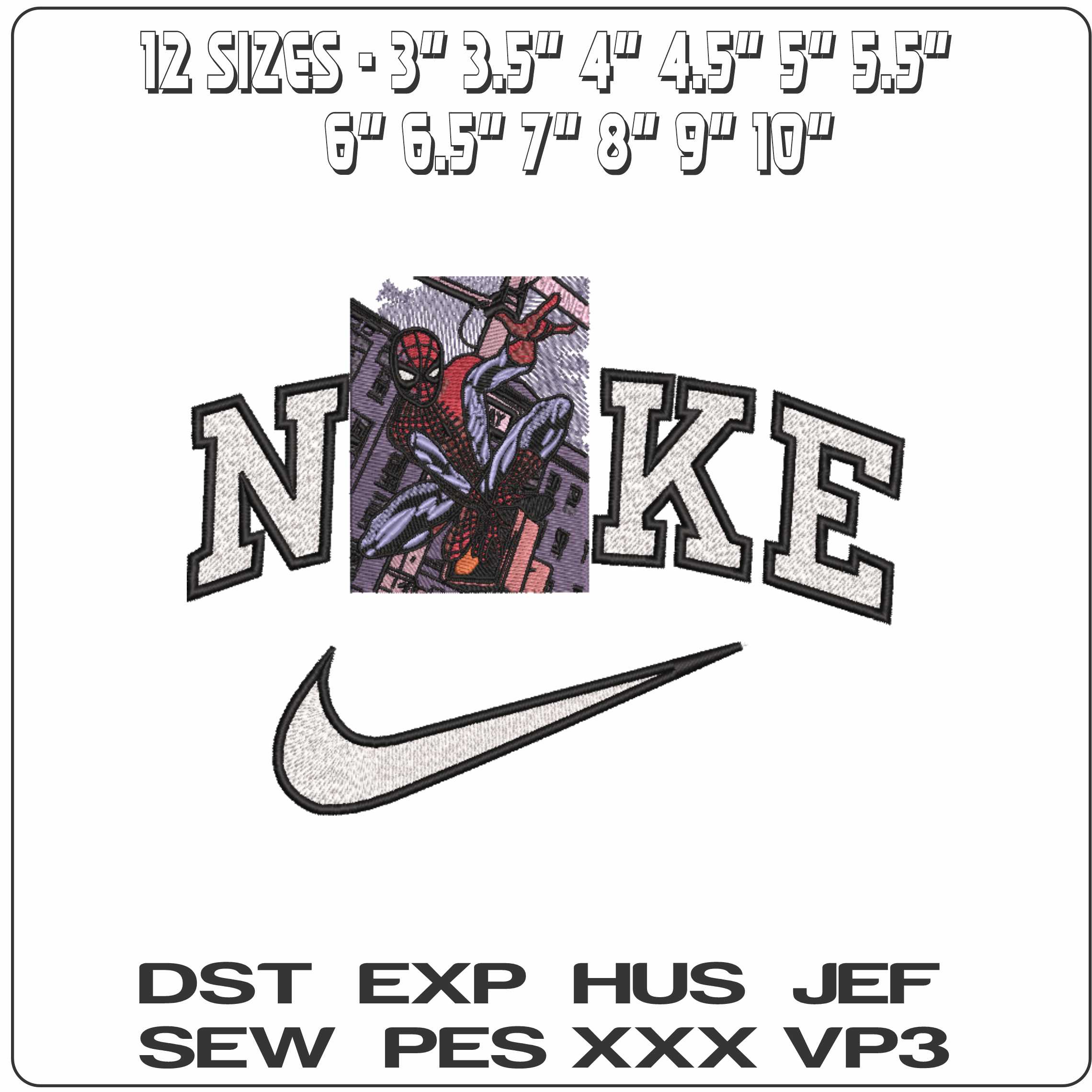 Nike Spideman on Traffic Lights Marvel Comics - Elegant embroidery design file-instant download — view 2