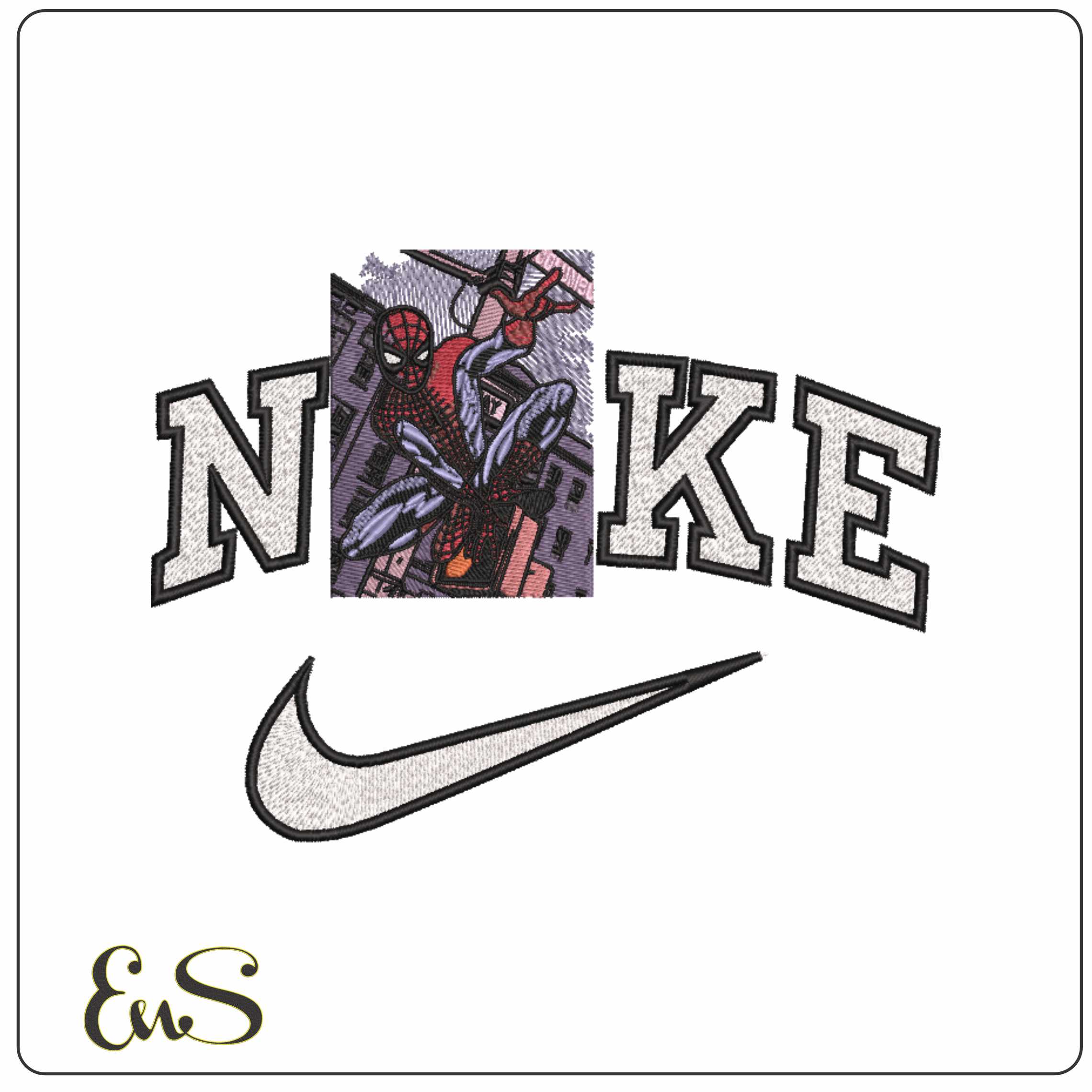 Nike Spideman on Traffic Lights Marvel Comics - Elegant embroidery design file-instant download