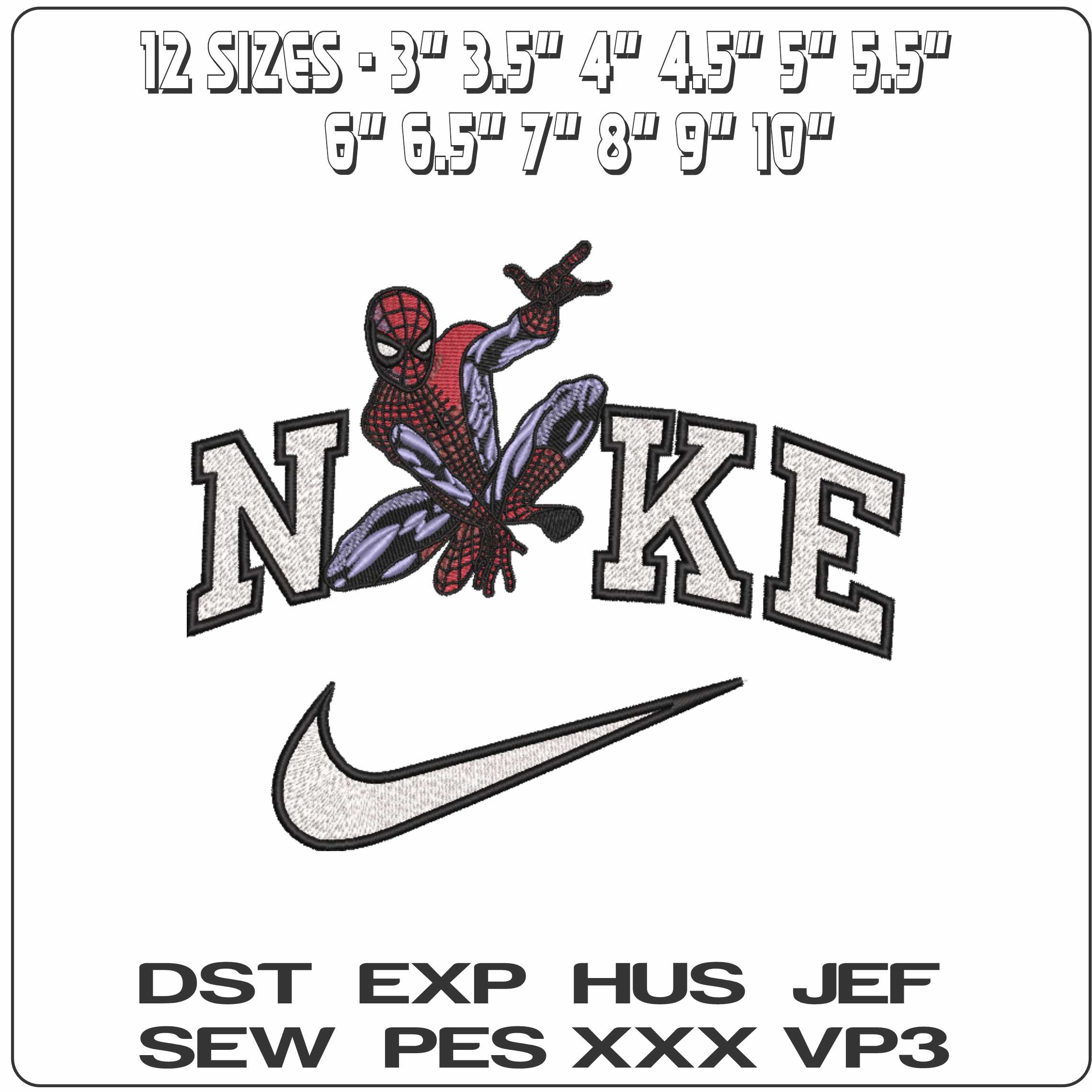Nike Spideman sitting ready to spin web - Elegant embroidery design file-instant download — view 2