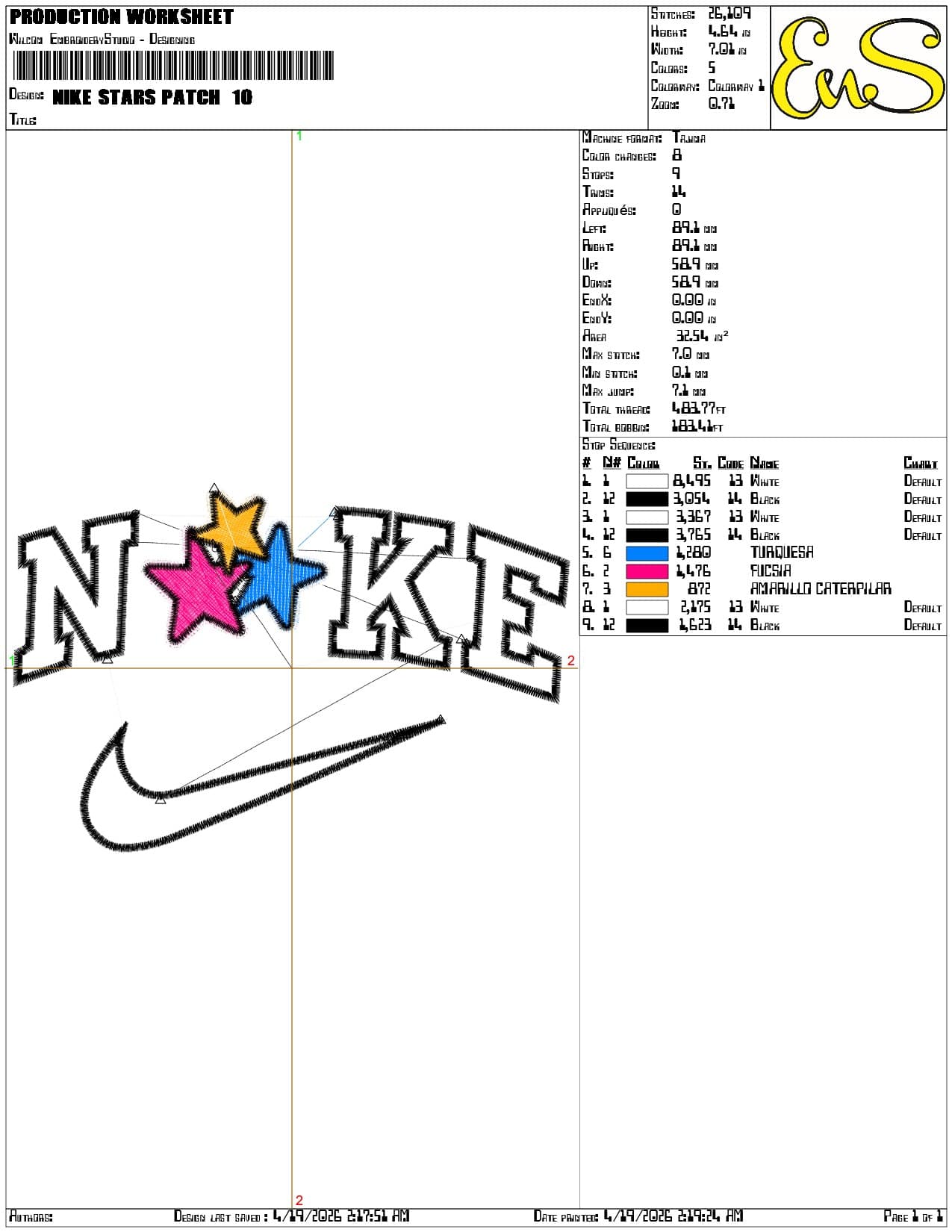 Nike Stars Patch - Elegant embroidery design file-instant download — view 3