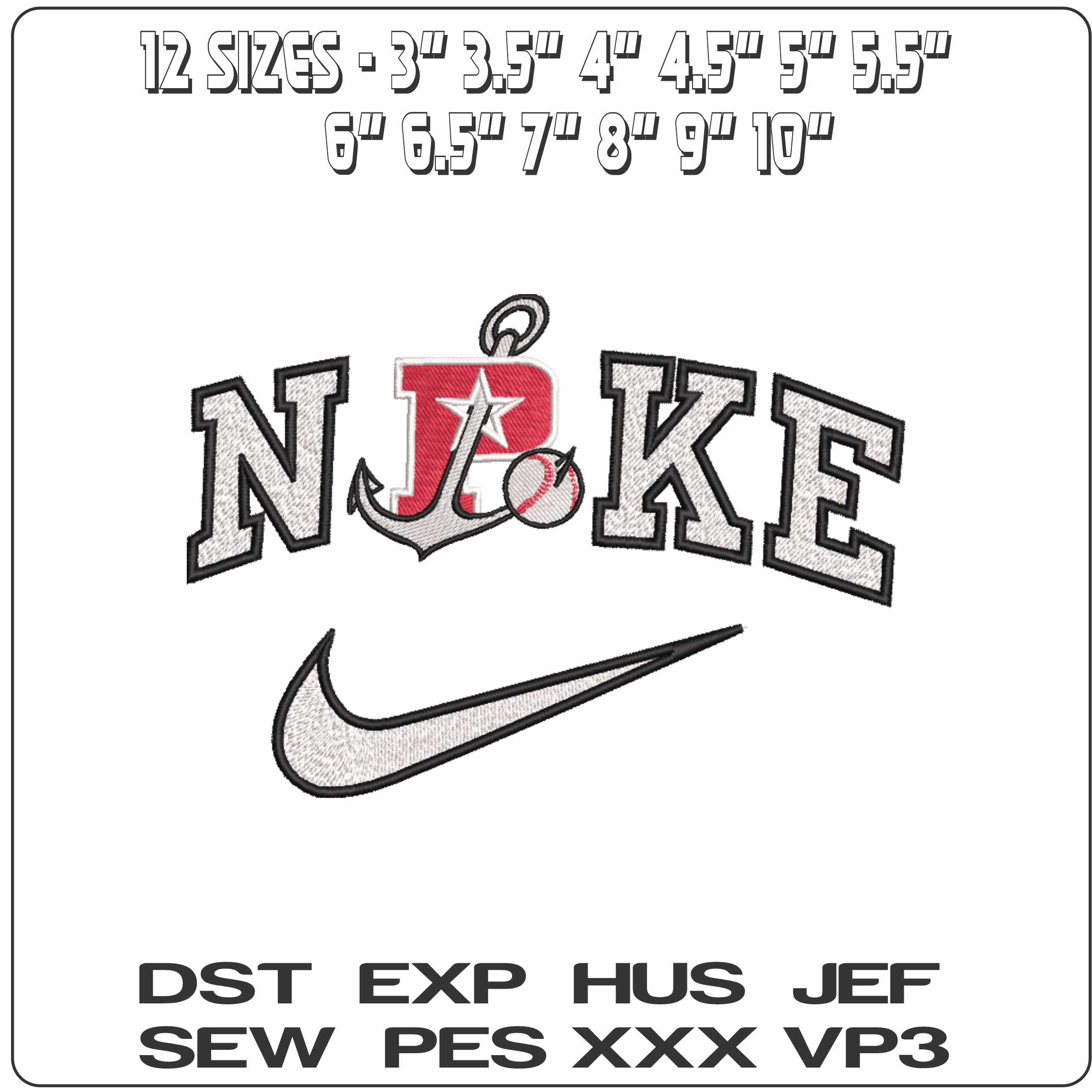 Nike Stockton Ball Park - Elegant embroidery design file-instant download — view 2