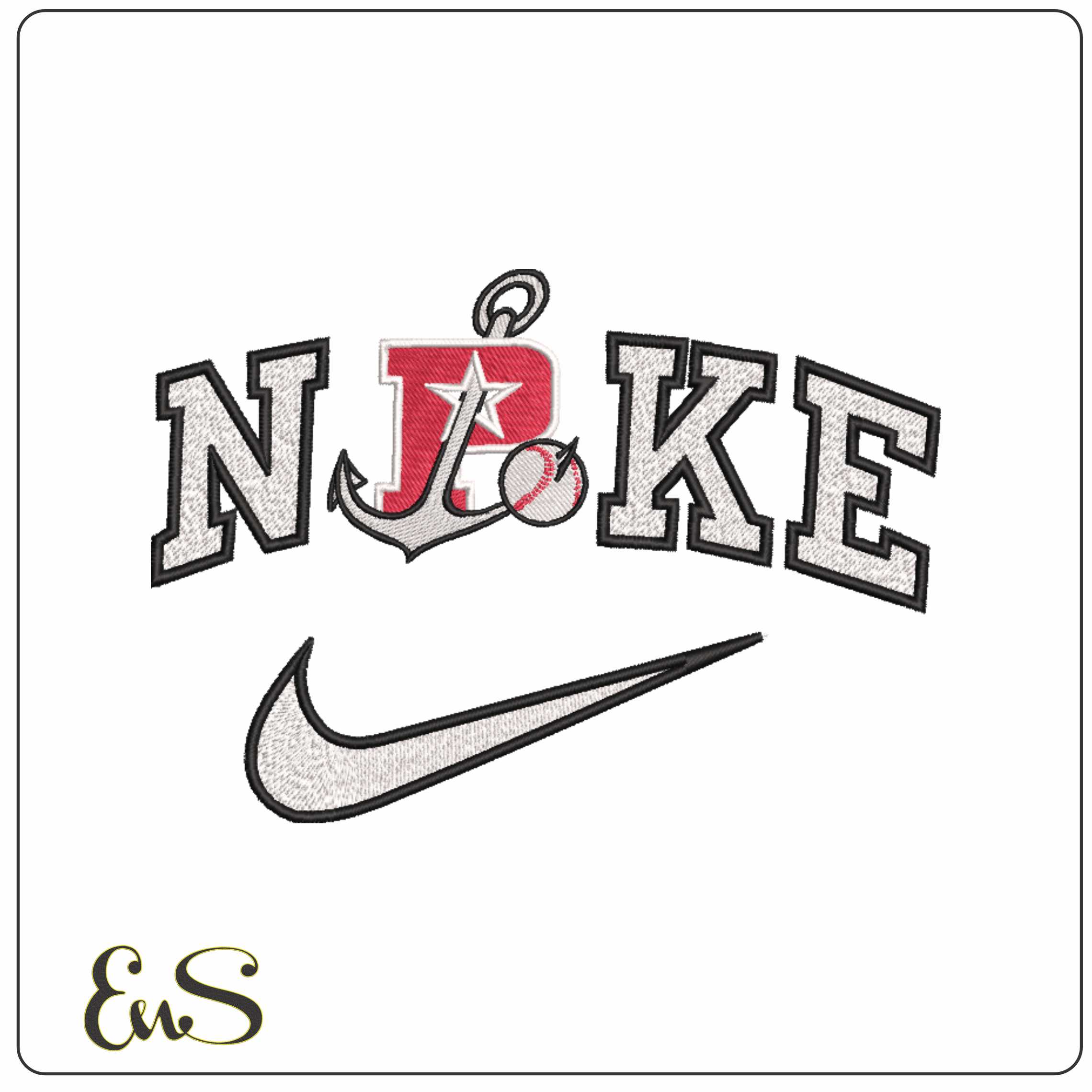 Nike Stockton Ball Park - Elegant embroidery design file-instant download