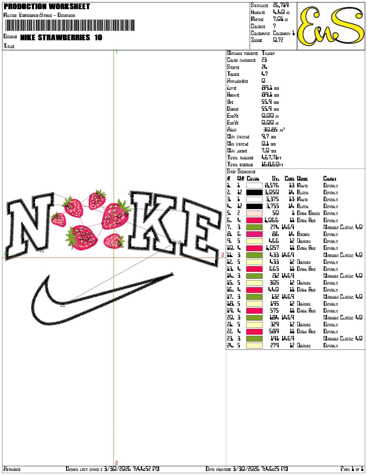 Nike Strawberries - Elegant embroidery design file-instant download — view 3
