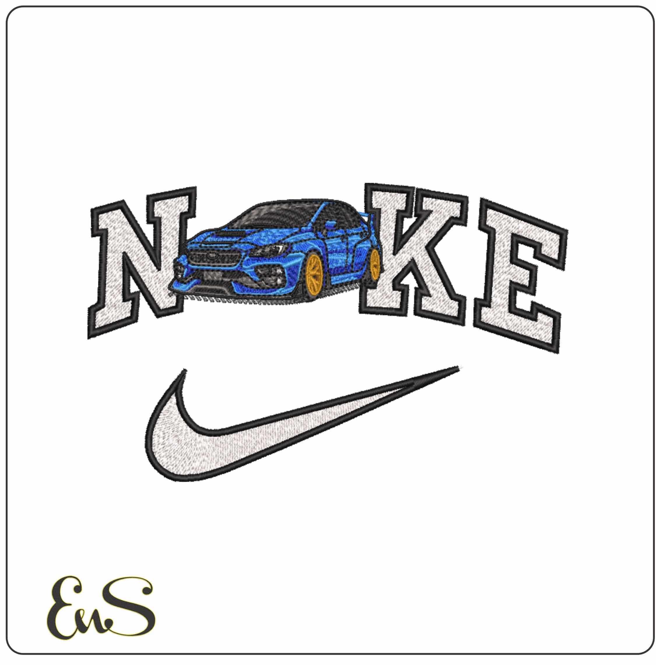 Nike Subaru WRX STI - Elegant embroidery design file-instant download