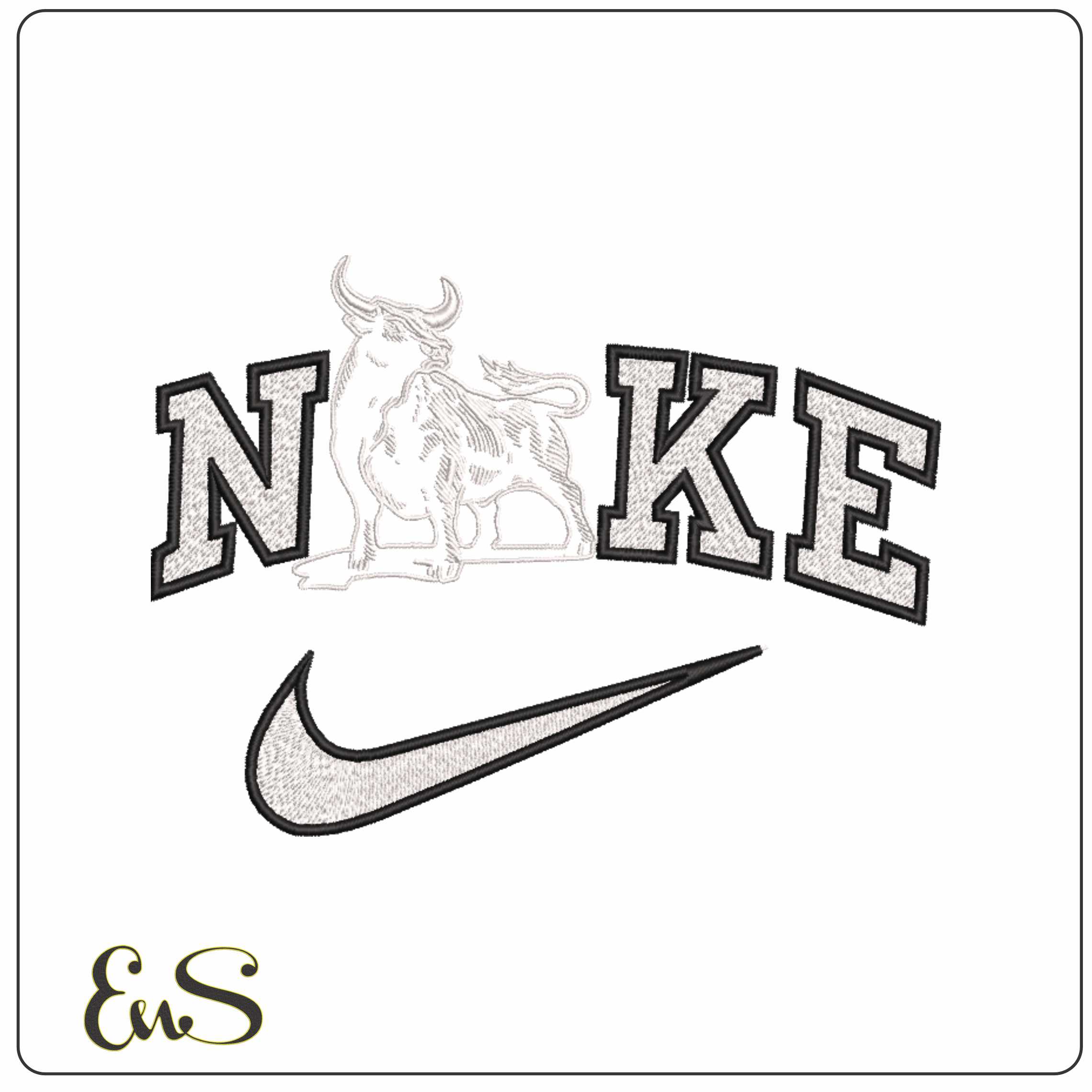 Nike Taurus the Bull Head Up - Elegant embroidery design file-instant download