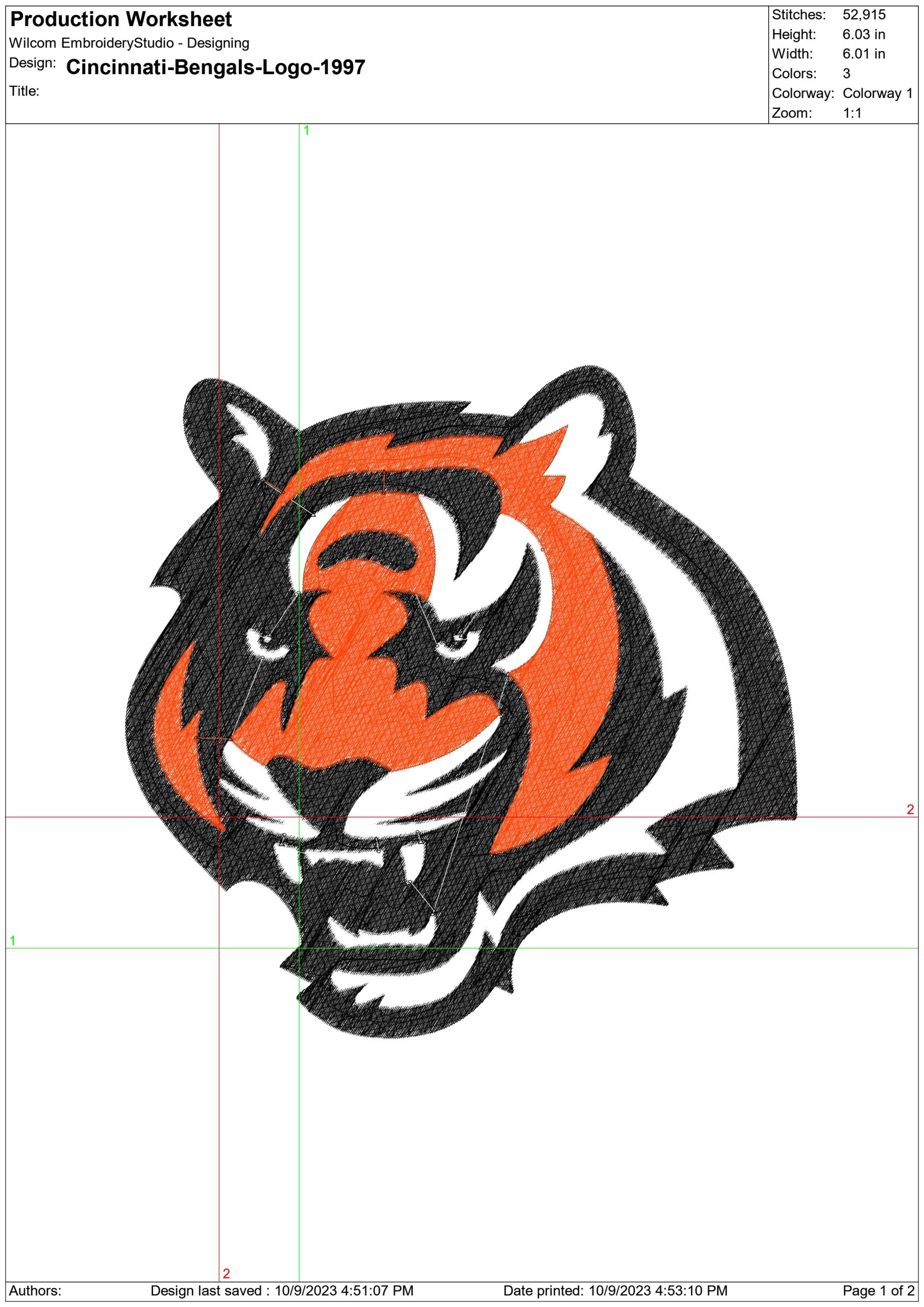 Cincinnati Bengals 1997 NFL embroidery design -Cinergy Field Stadium men's football embroidery machine pattern embroidery file - instant download — view 2