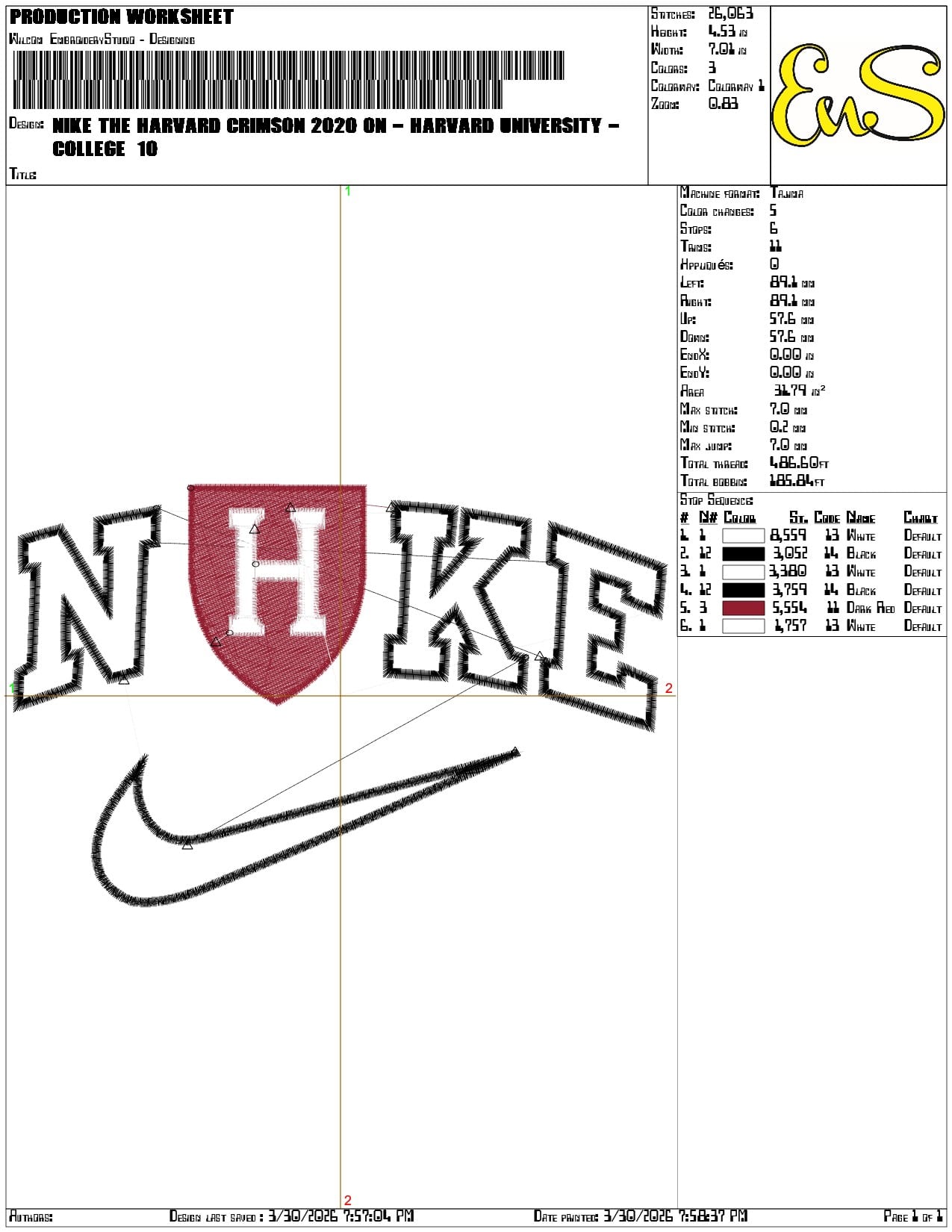Nike The Harvard Crimson 2020 on Harvard - Elegant embroidery design file-instant download — view 3
