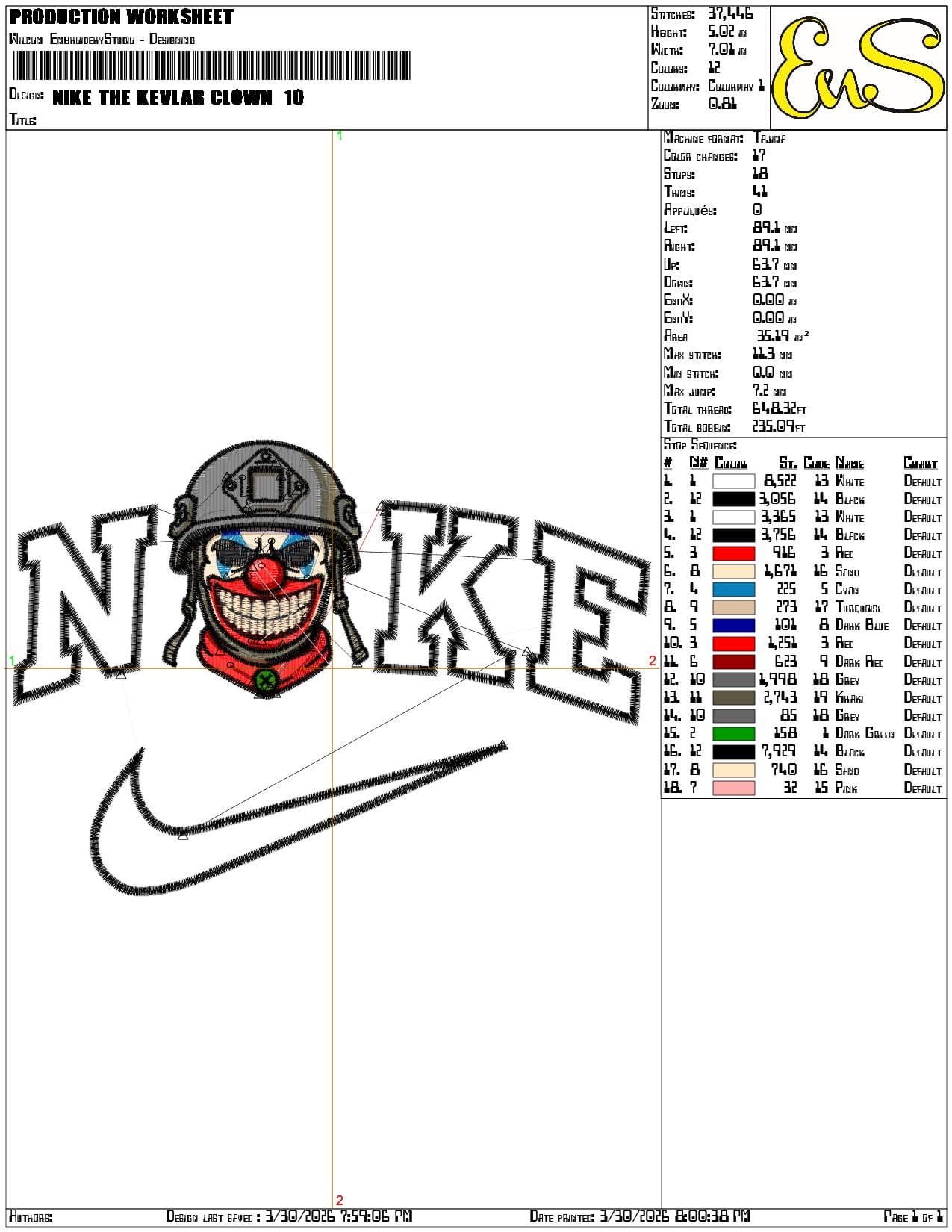 Nike The Kevlar Clown - Elegant embroidery design file-instant download — view 3