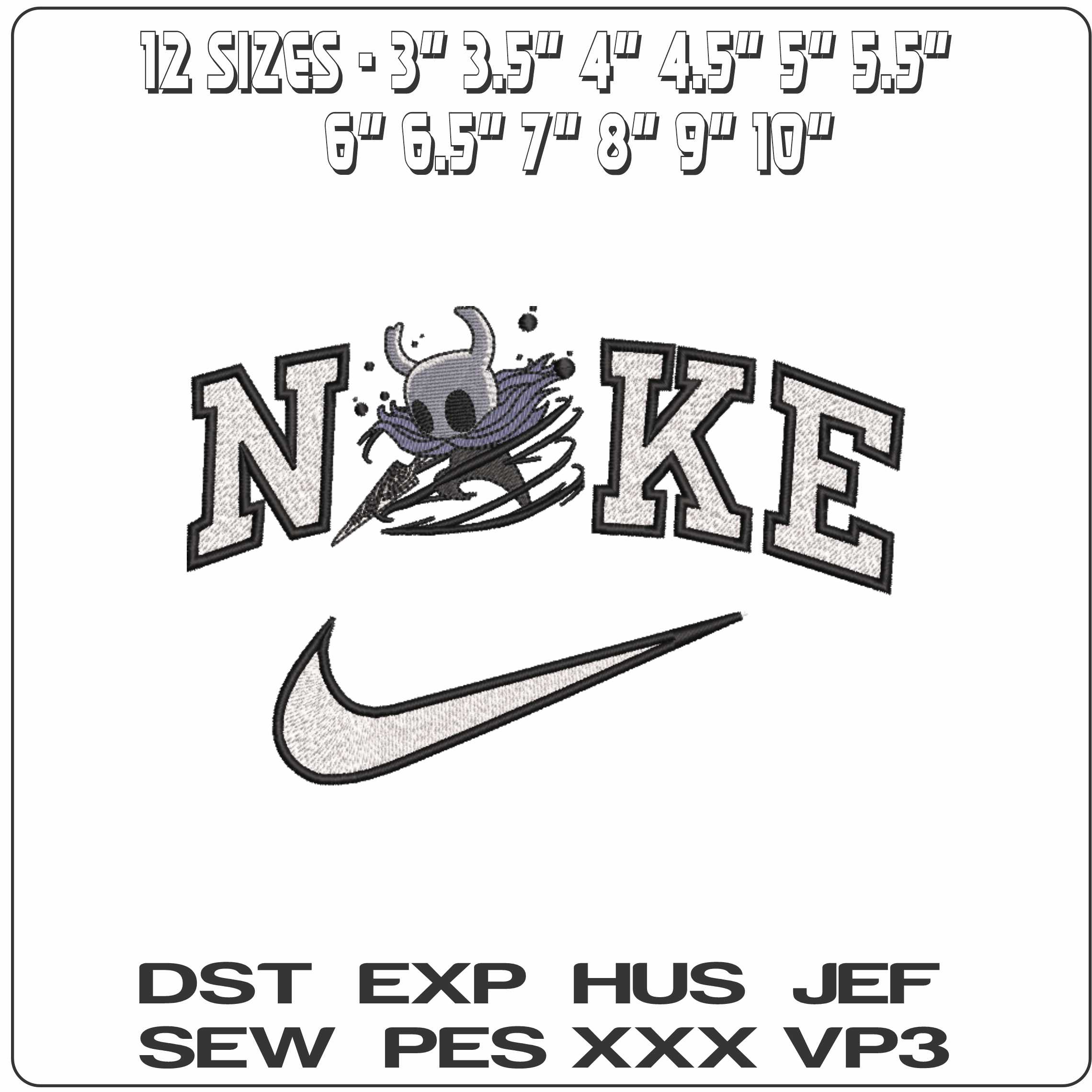 Nike The Knight Hollow Knight - Elegant embroidery design file-instant download — view 2