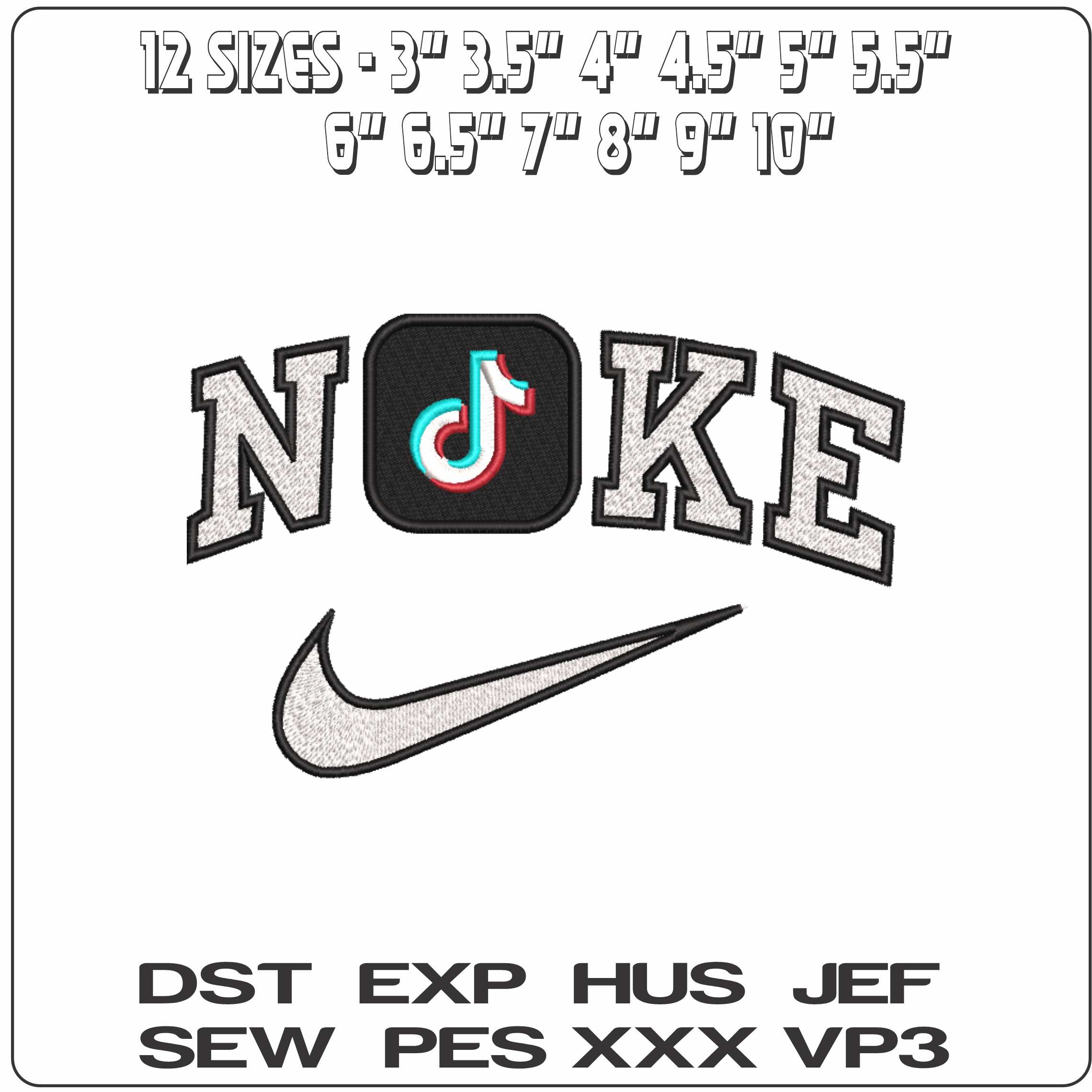 Nike Tiktok - Elegant embroidery design file-instant download — view 2