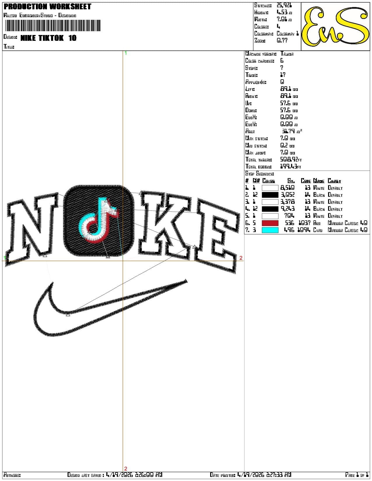 Nike Tiktok - Elegant embroidery design file-instant download — view 3
