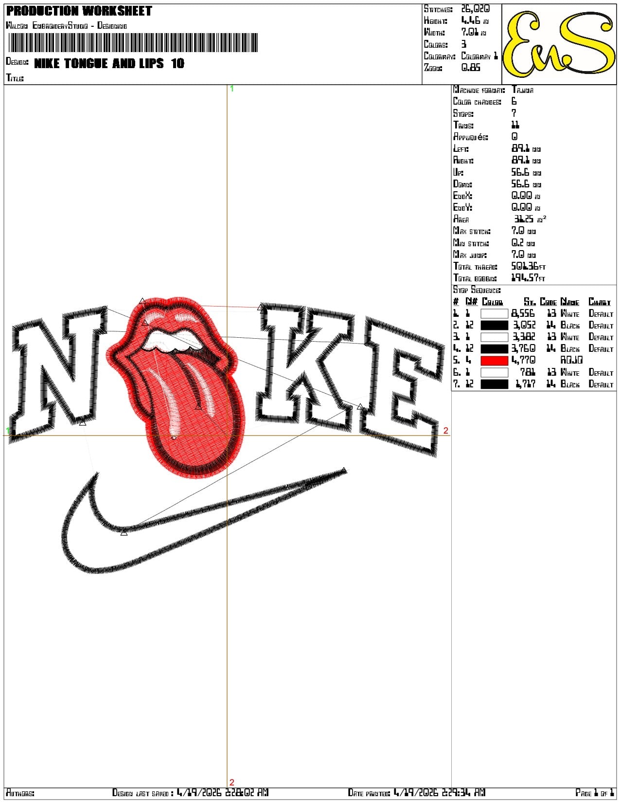 Nike Tongue and Lips - Elegant embroidery design file-instant download — view 3