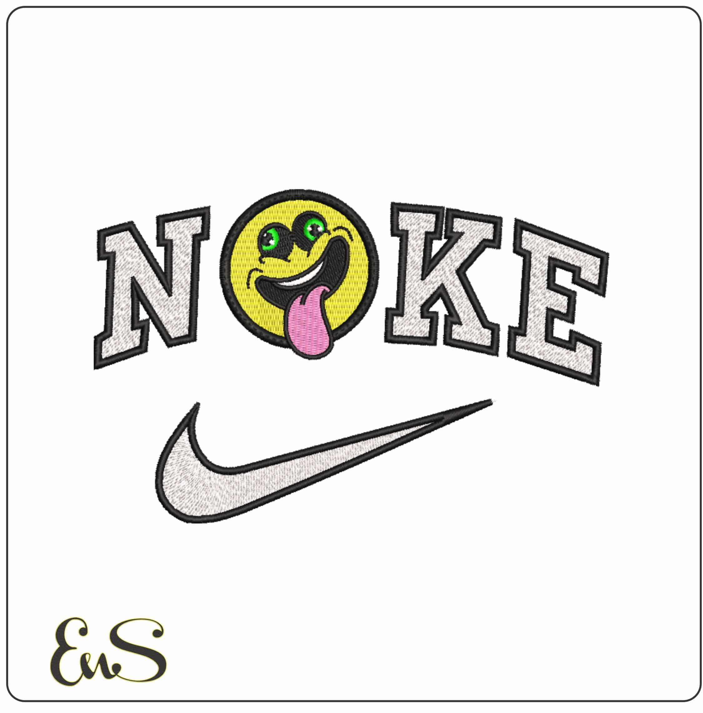 Nike Tongue out Emoji - Elegant embroidery design file-instant download