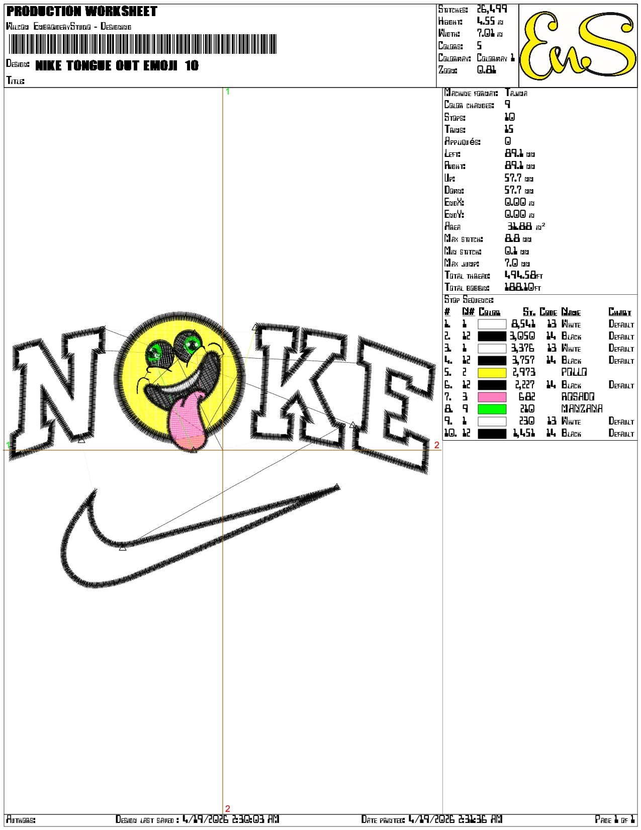 Nike Tongue out Emoji - Elegant embroidery design file-instant download — view 3