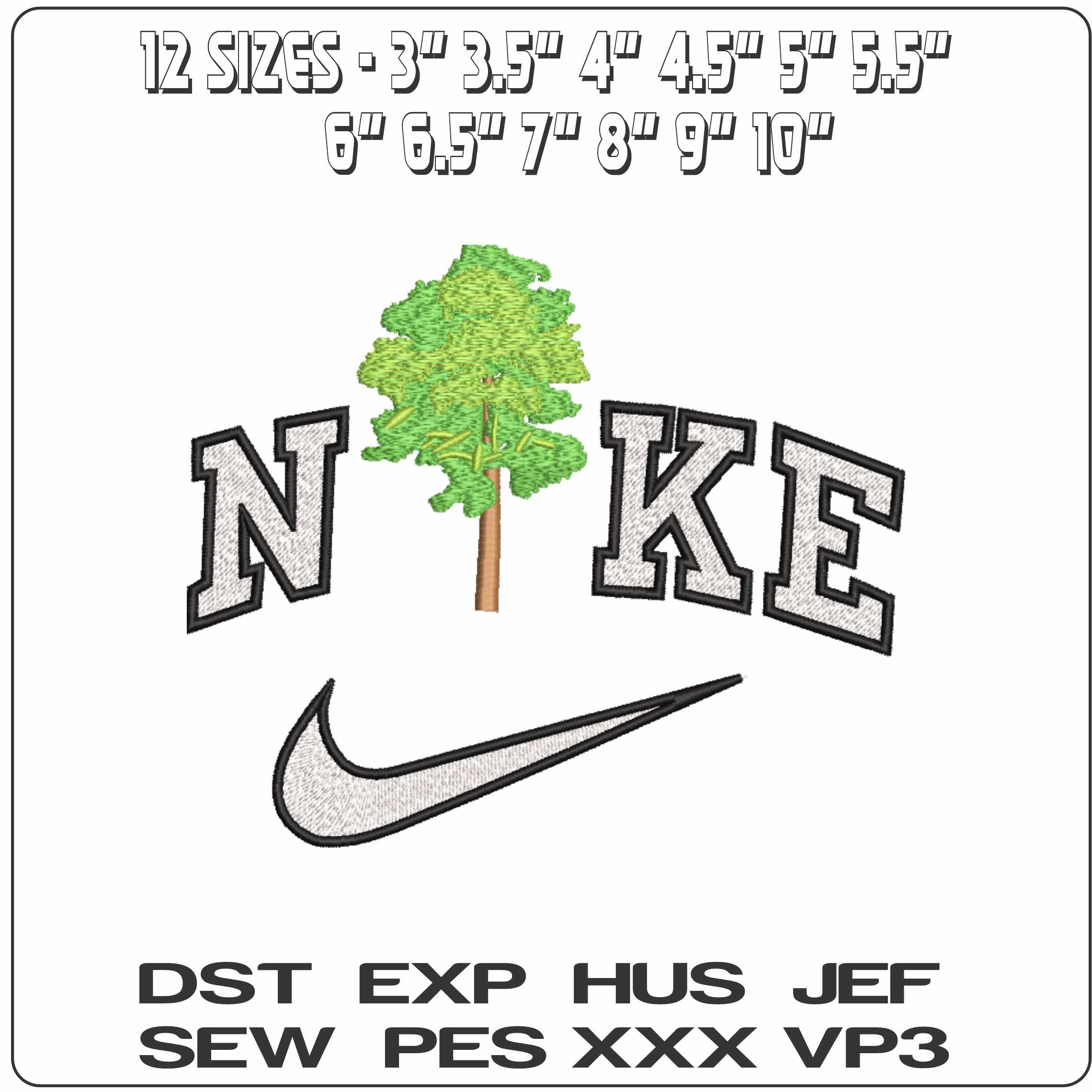 Nike Tree - Elegant embroidery design file-instant download — view 2