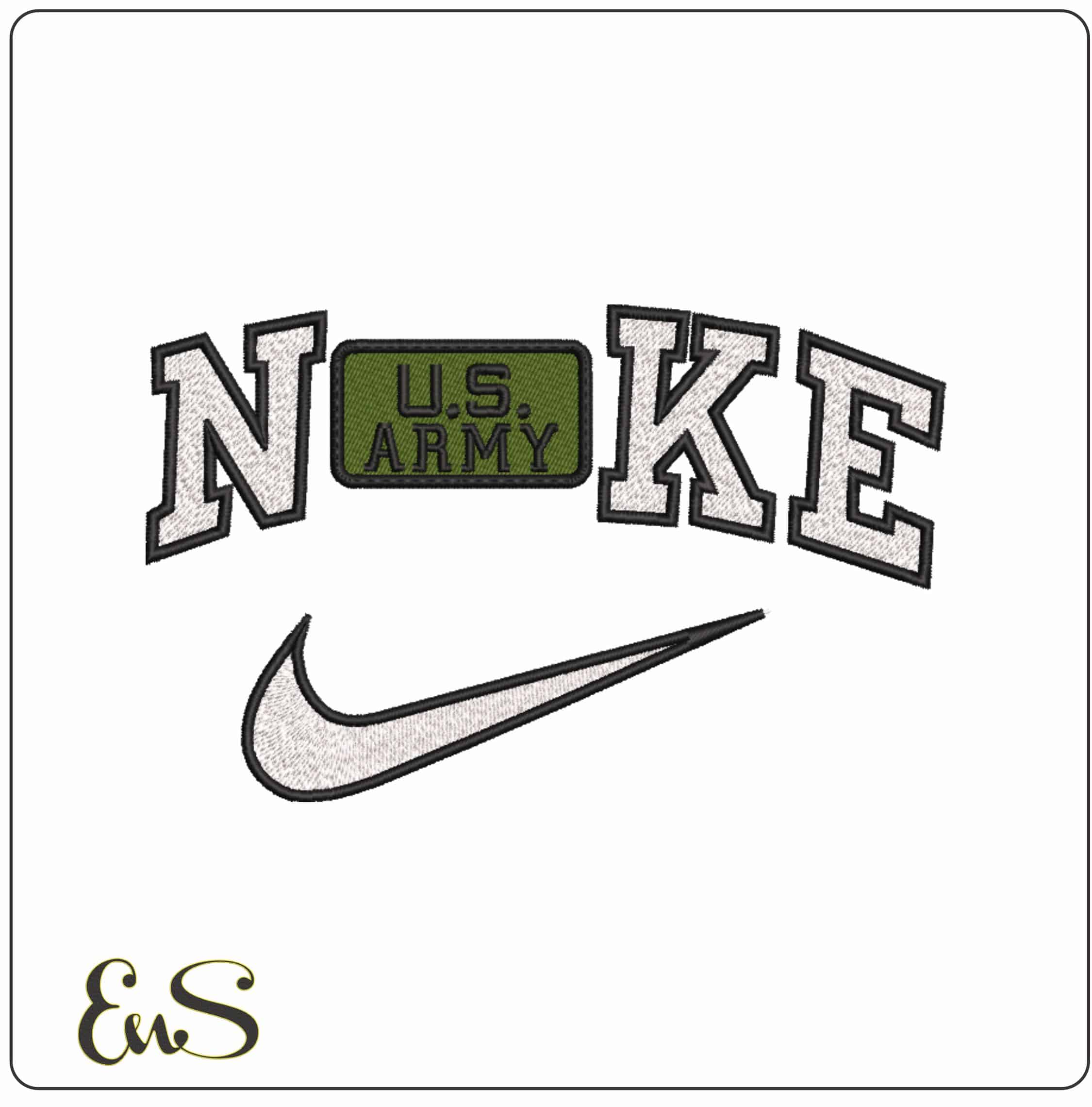 Nike US Army Patch - Elegant embroidery design file-instant download