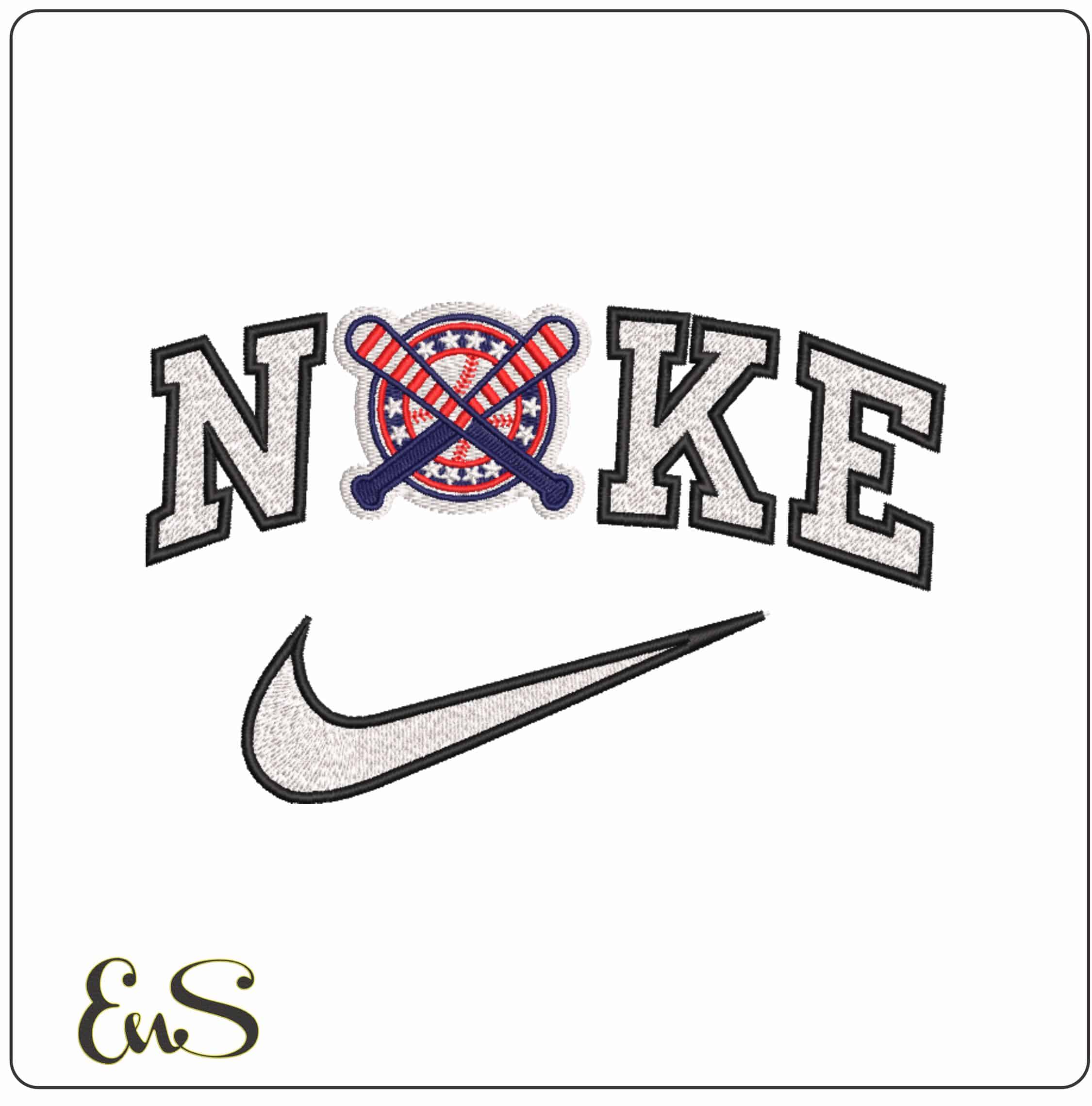 Nike USA Baseball - Elegant embroidery design file-instant download