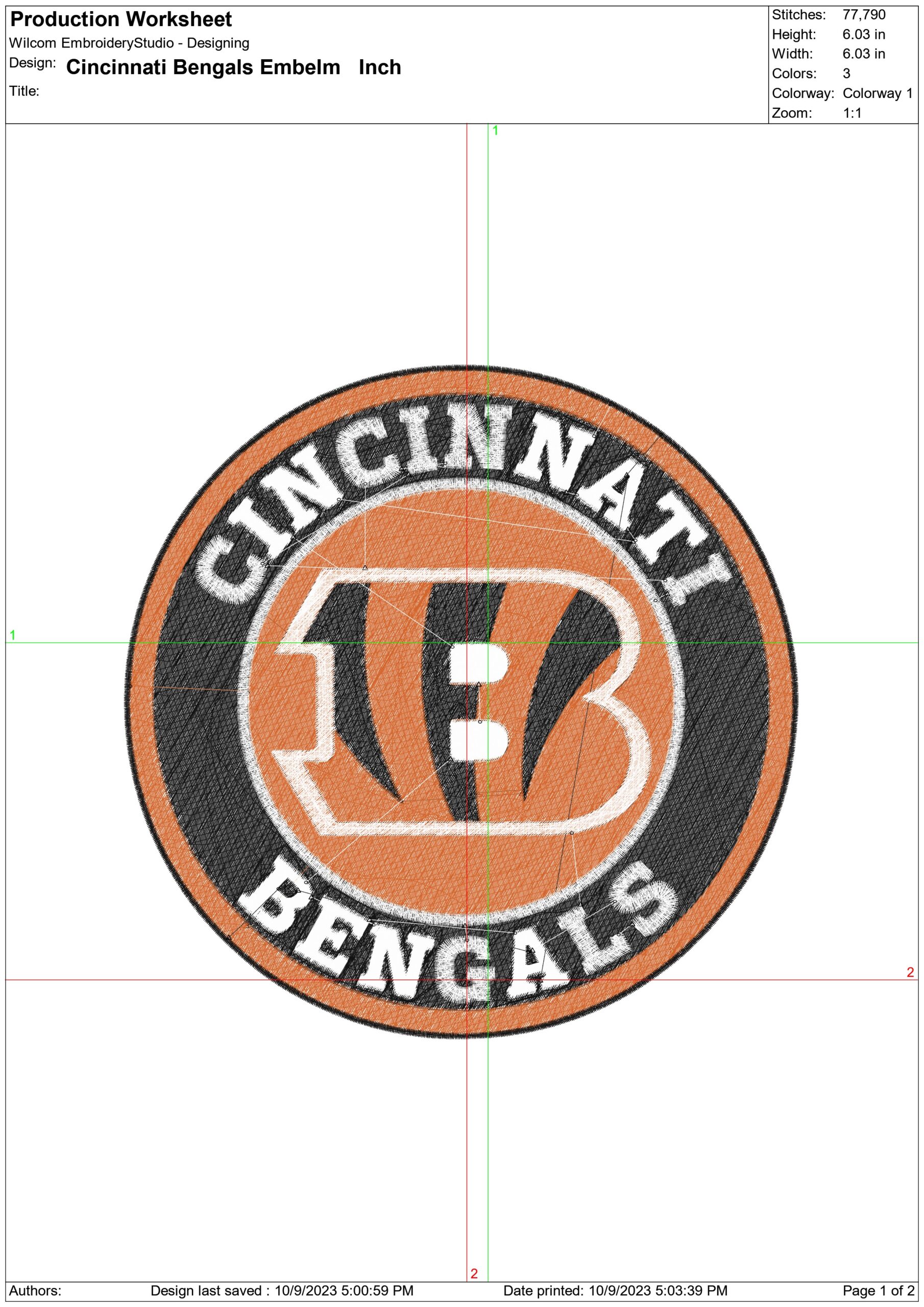 Cincinnati Bengals Embelm NFL embroidery design -Paycor Stadium men's football embroidery machine pattern embroidery file - instant download — view 2