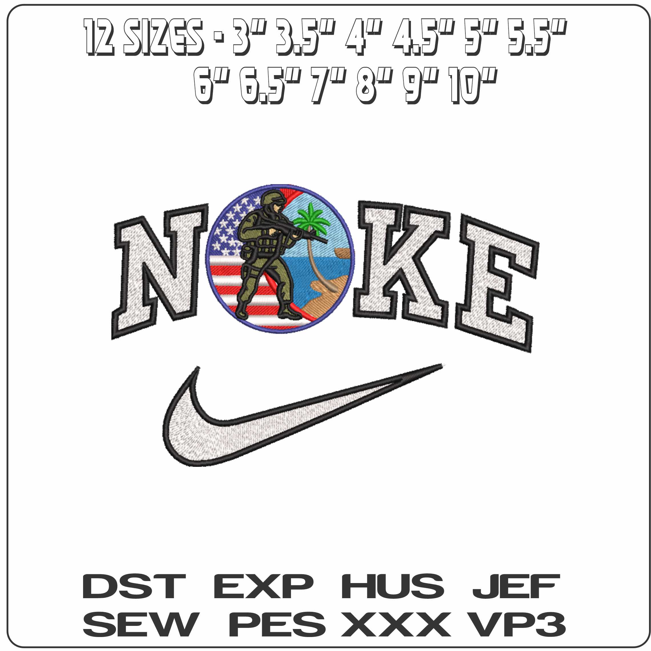 Nike USA Security Forces Patch - Elegant embroidery design file-instant download — view 2