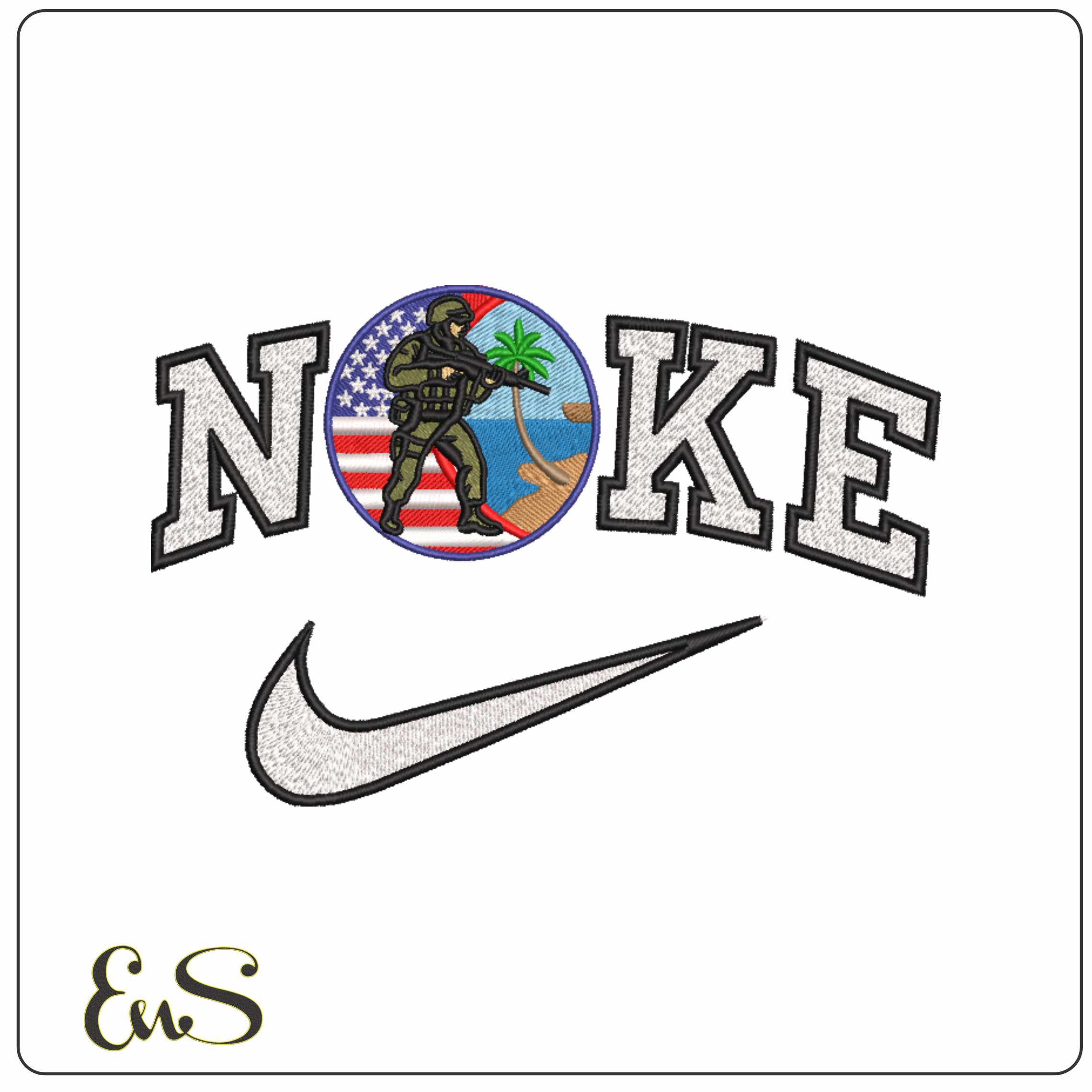 Nike USA Security Forces Patch - Elegant embroidery design file-instant download