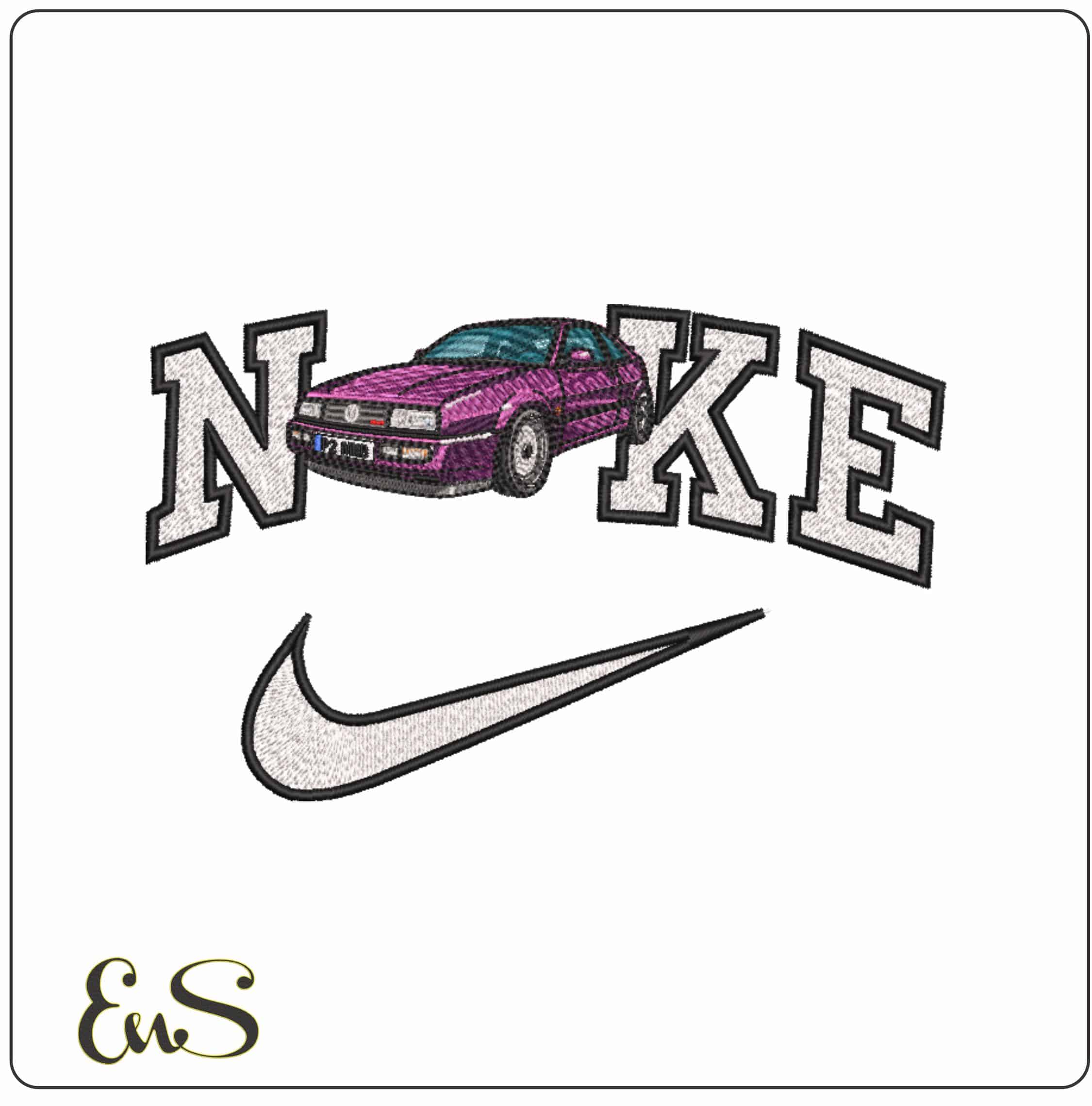 Nike Volkwagen Corrado - Elegant embroidery design file-instant download