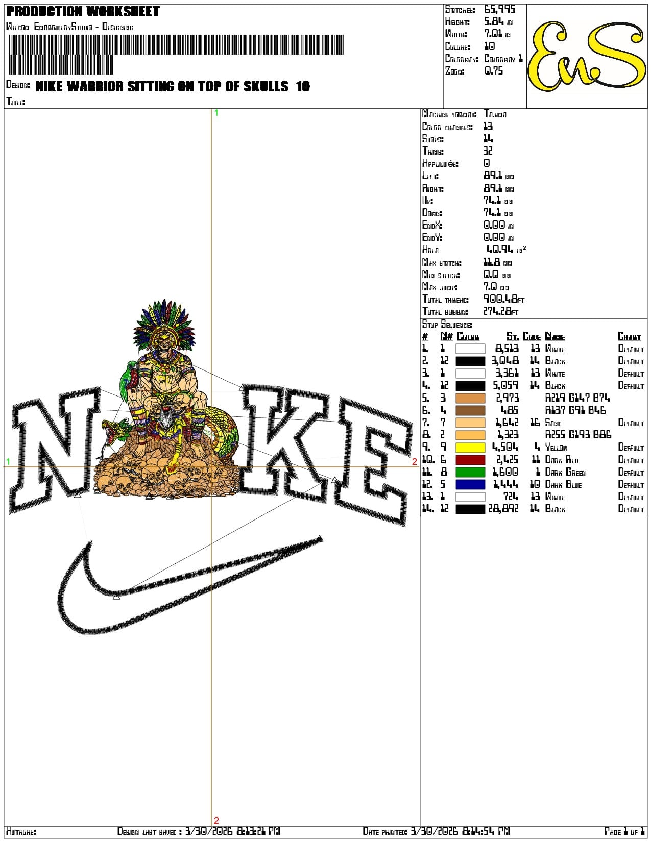 Nike Warrior sitting on top of Skulls - Elegant embroidery design file-instant download — view 3