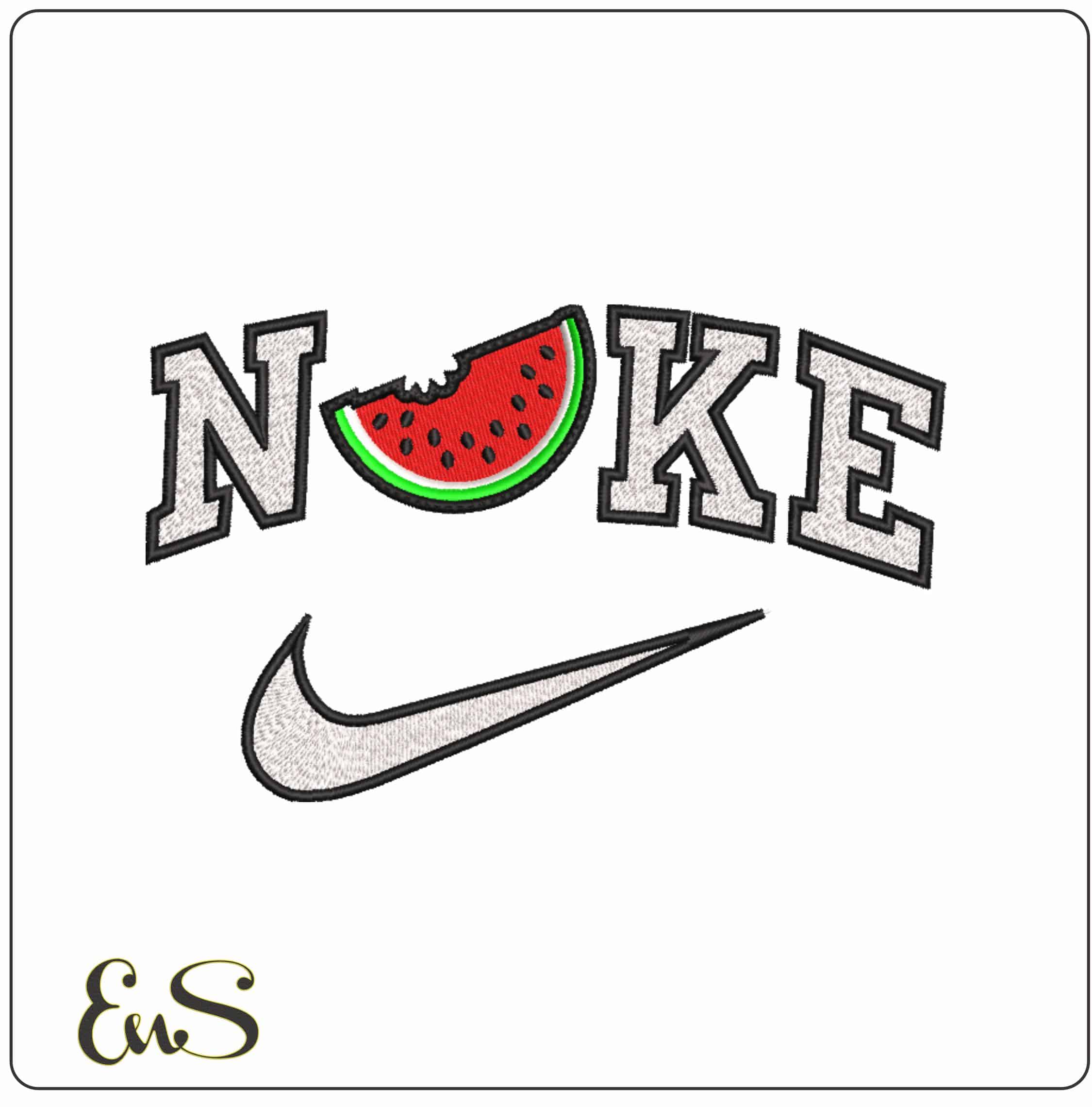 Nike Watermelon - Elegant embroidery design file-instant download
