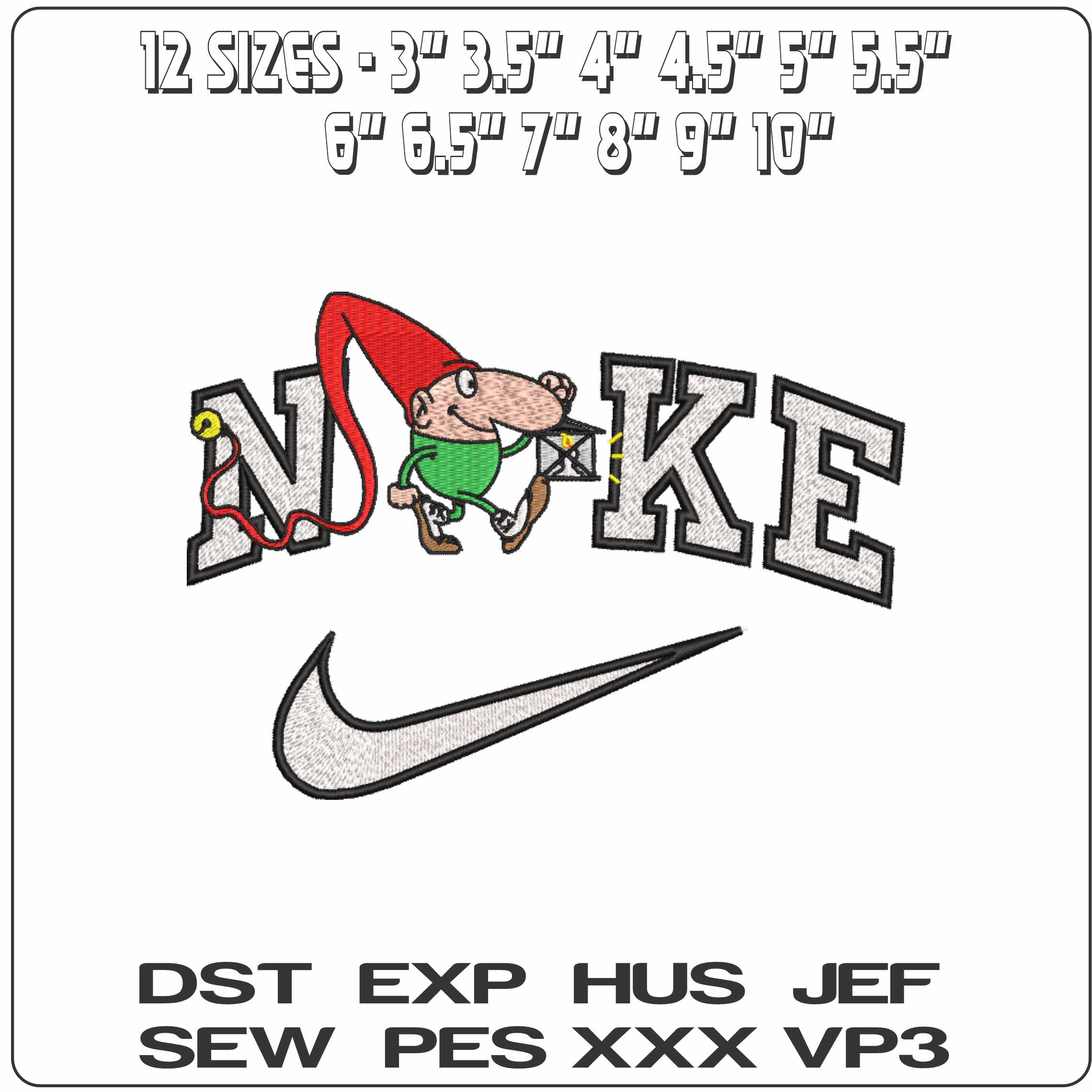 Nike Wee Willy Winky - Elegant embroidery design file-instant download — view 2