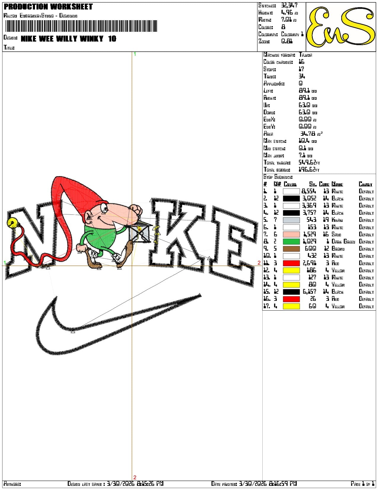 Nike Wee Willy Winky - Elegant embroidery design file-instant download — view 3