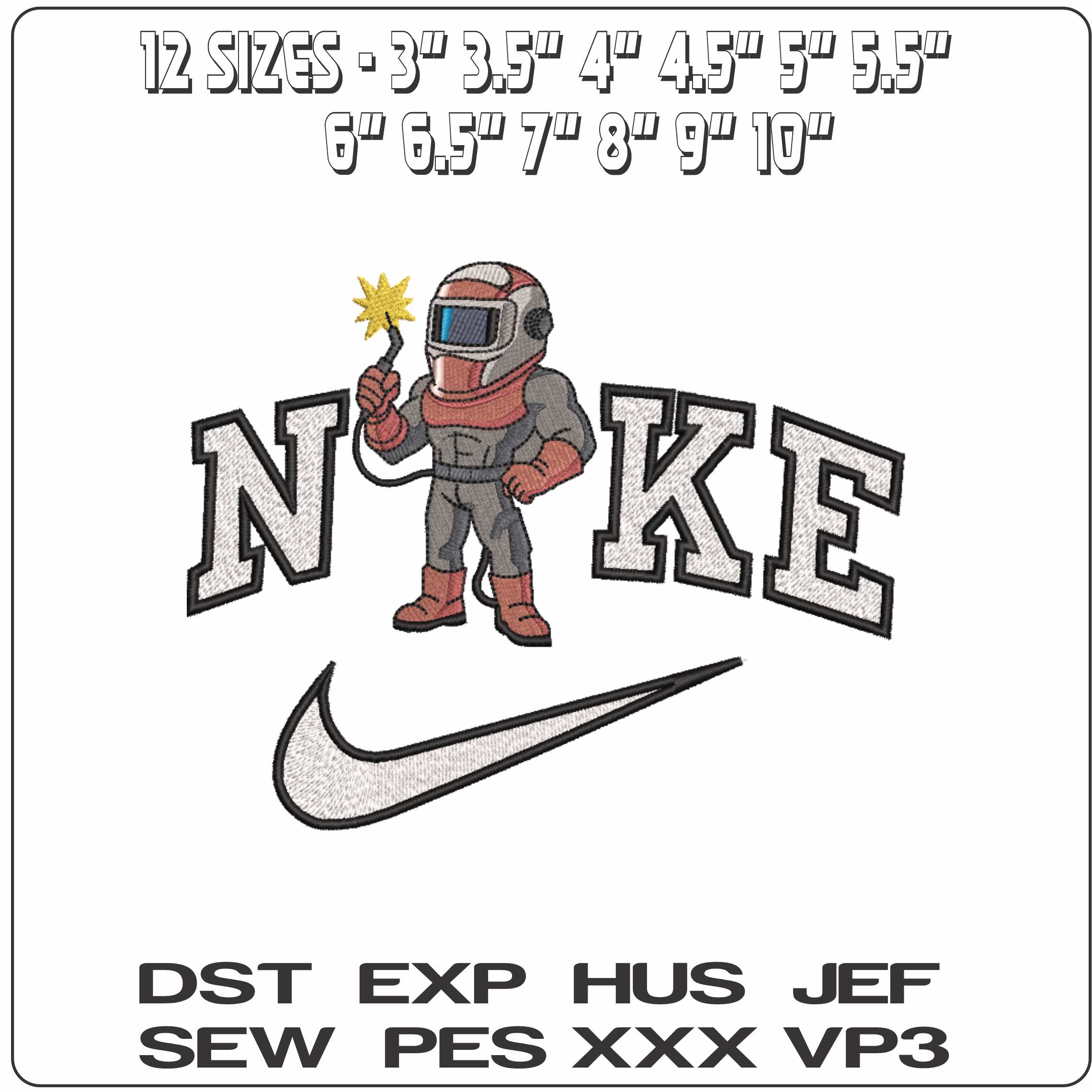Nike Welder - Elegant embroidery design file-instant download — view 2