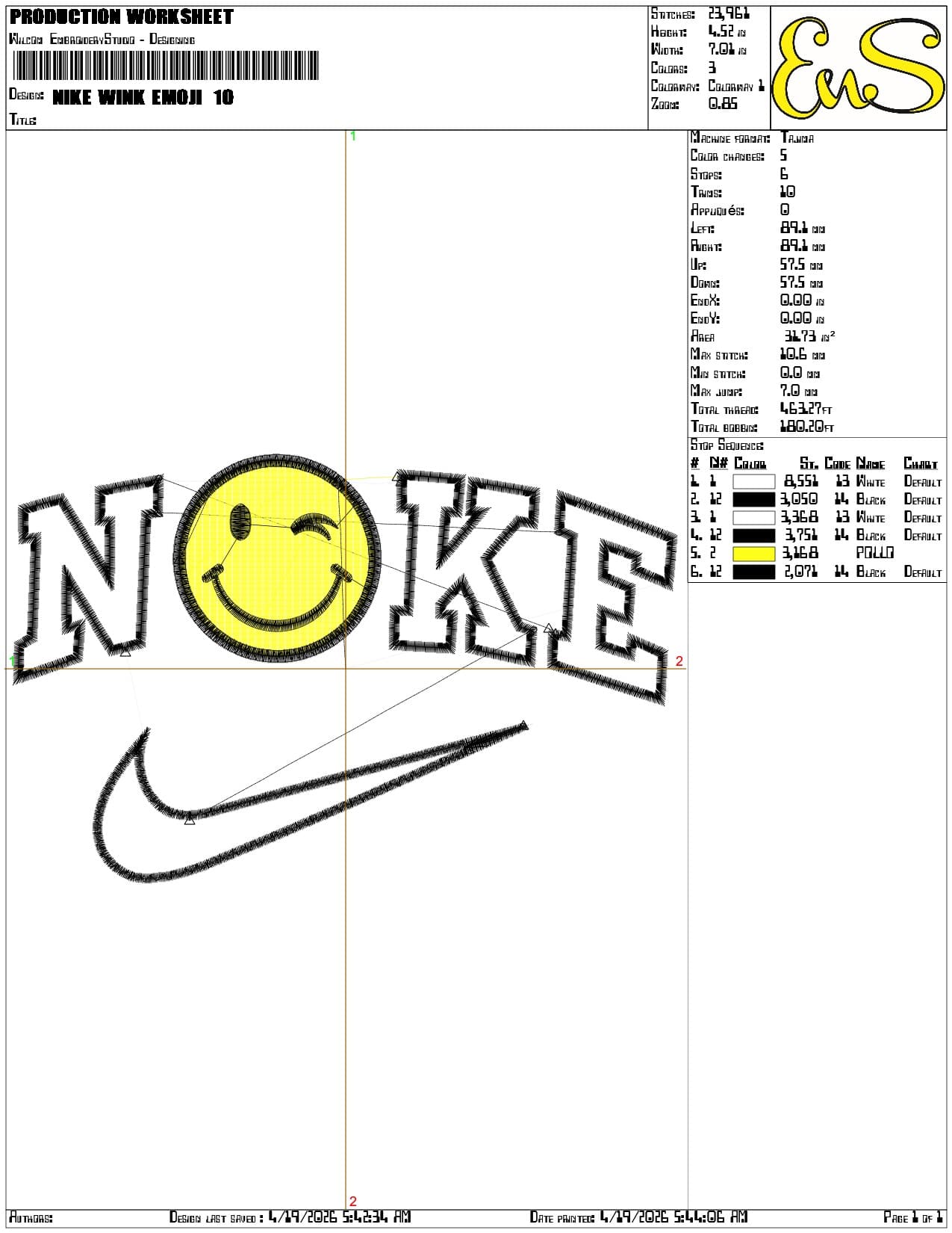 Nike Wink Emoji - Elegant embroidery design file-instant download — view 3