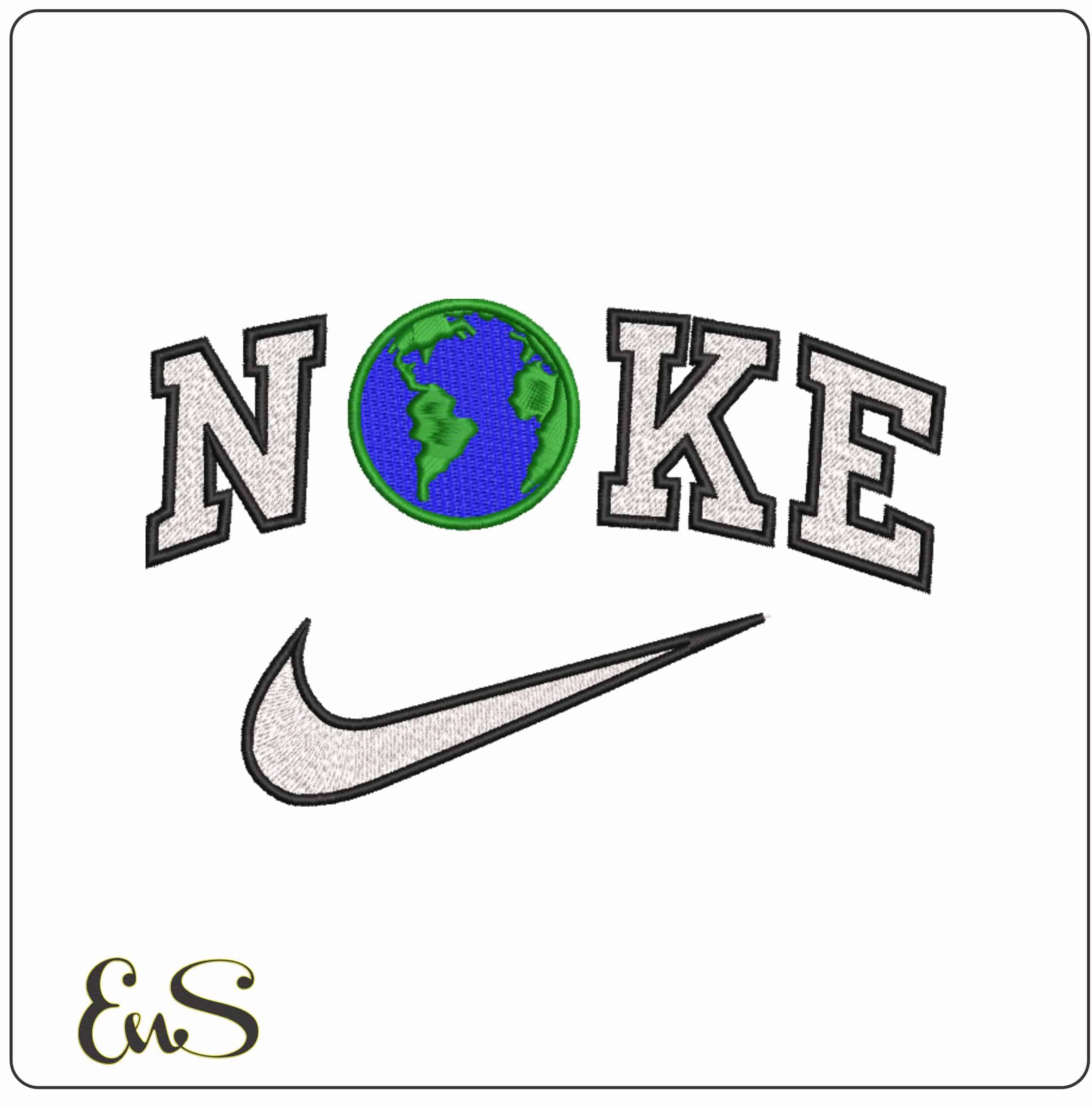 Nike World Patch - Elegant embroidery design file-instant download