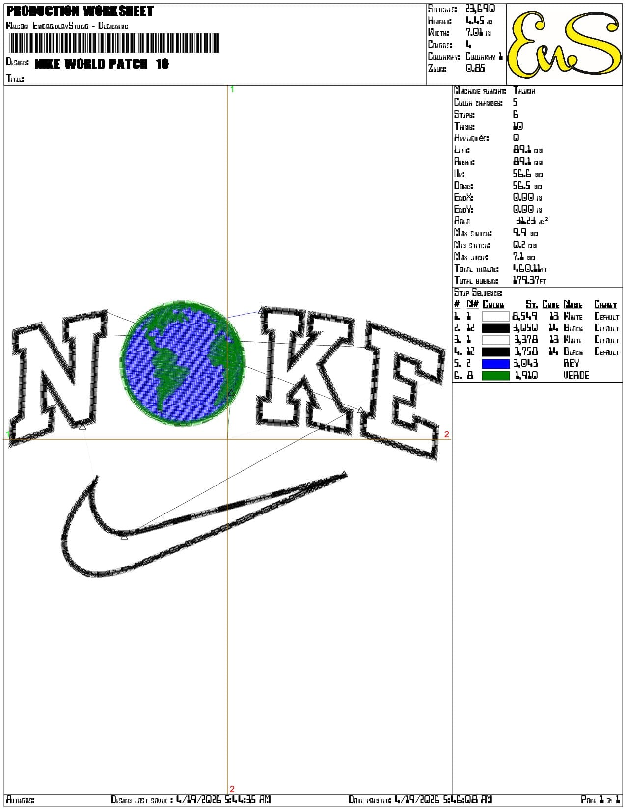 Nike World Patch - Elegant embroidery design file-instant download — view 3