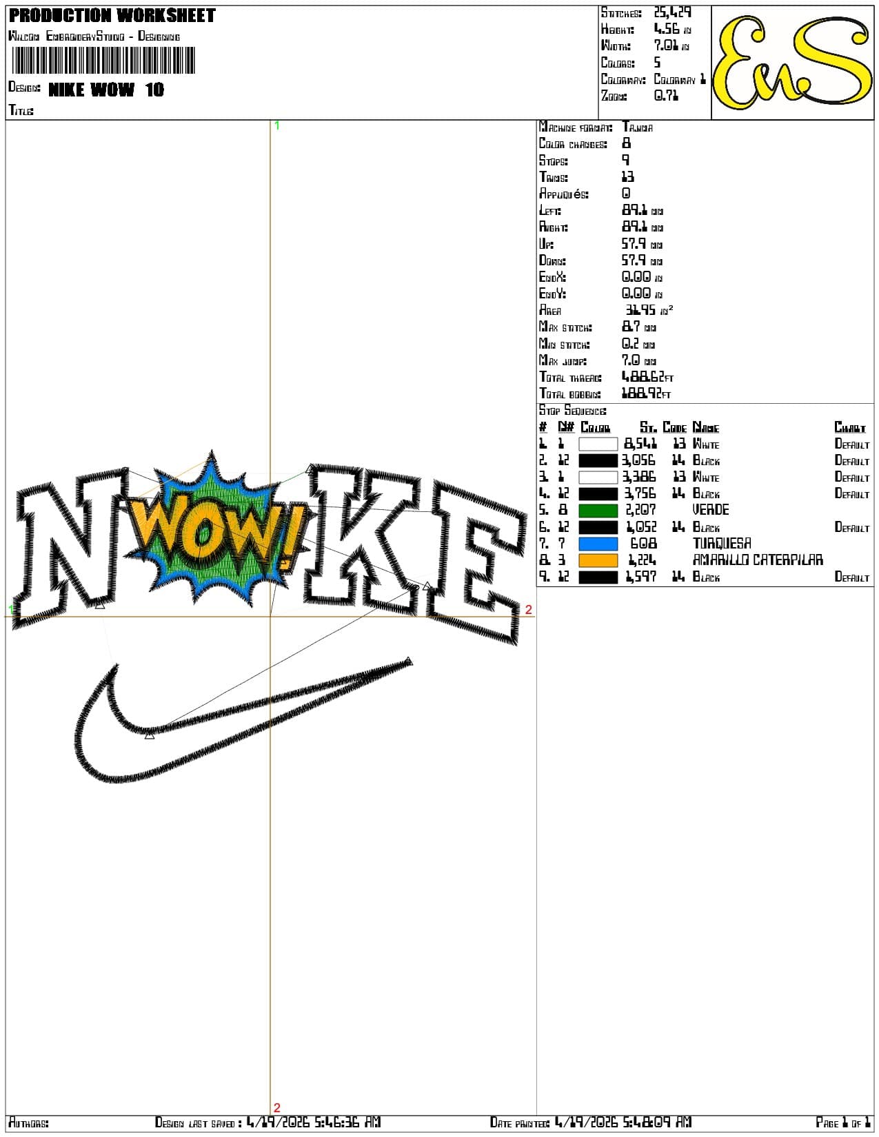 Nike WOW - Elegant embroidery design file-instant download — view 3