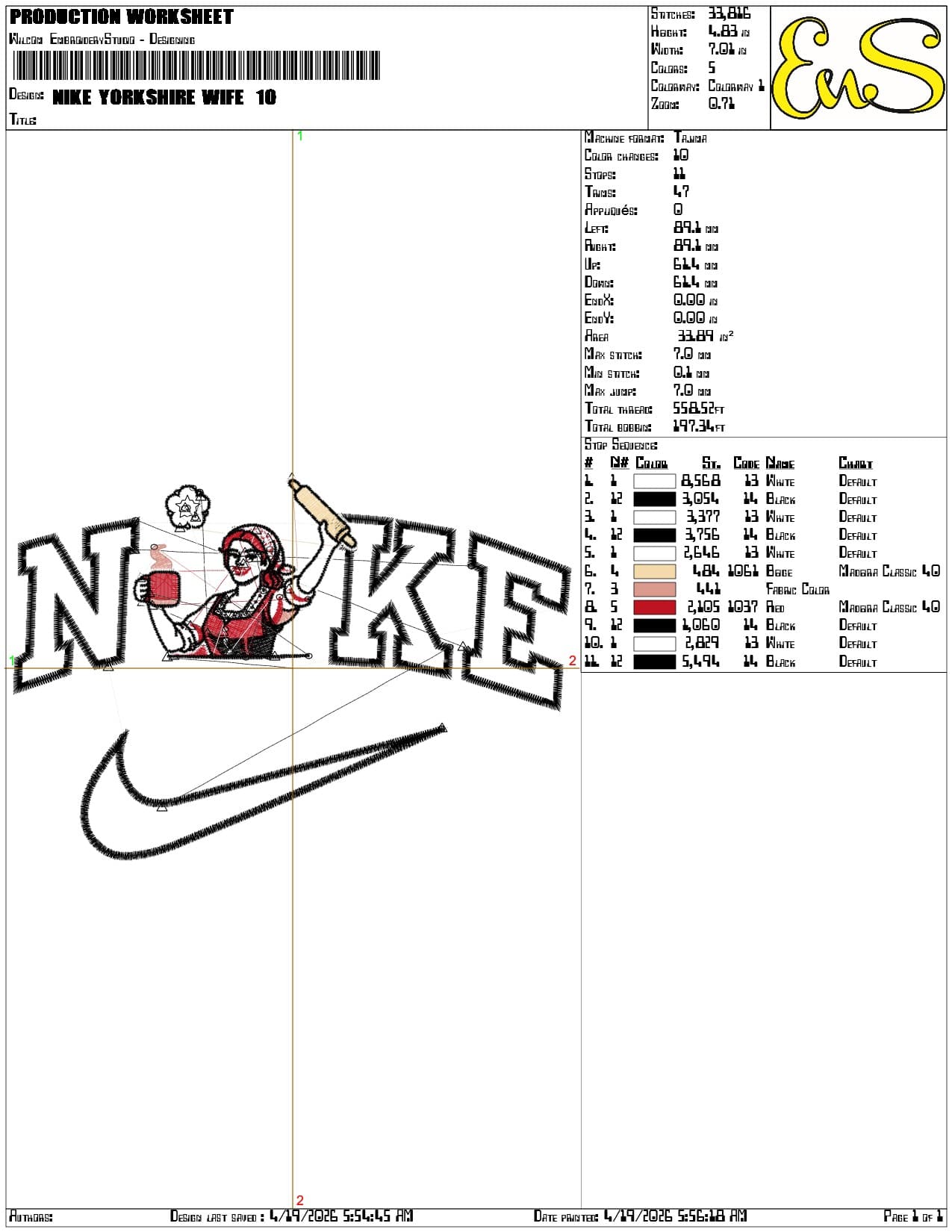 Nike Yorkshire Wife - Elegant embroidery design file-instant download — view 3
