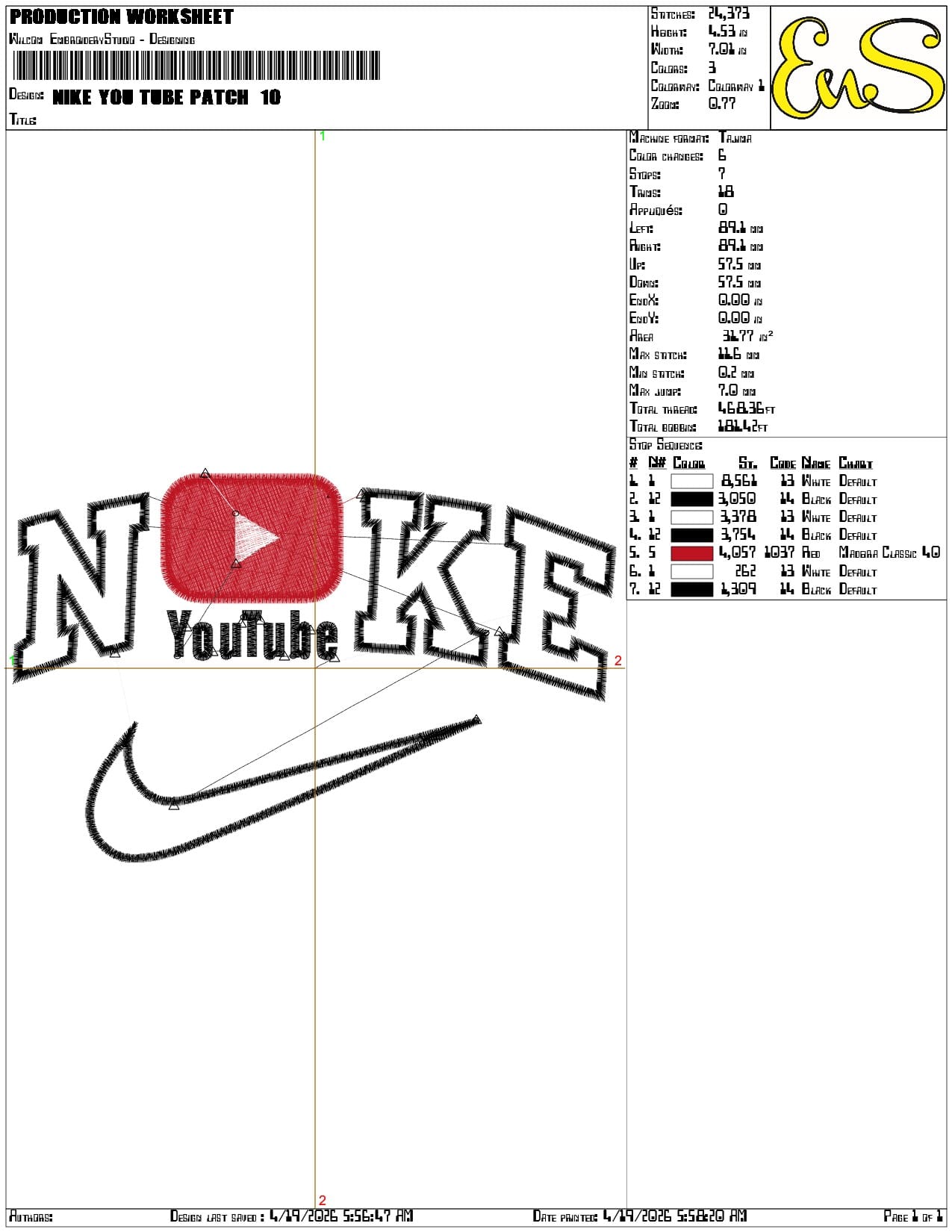 Nike You Tube Patch - Elegant embroidery design file-instant download — view 3