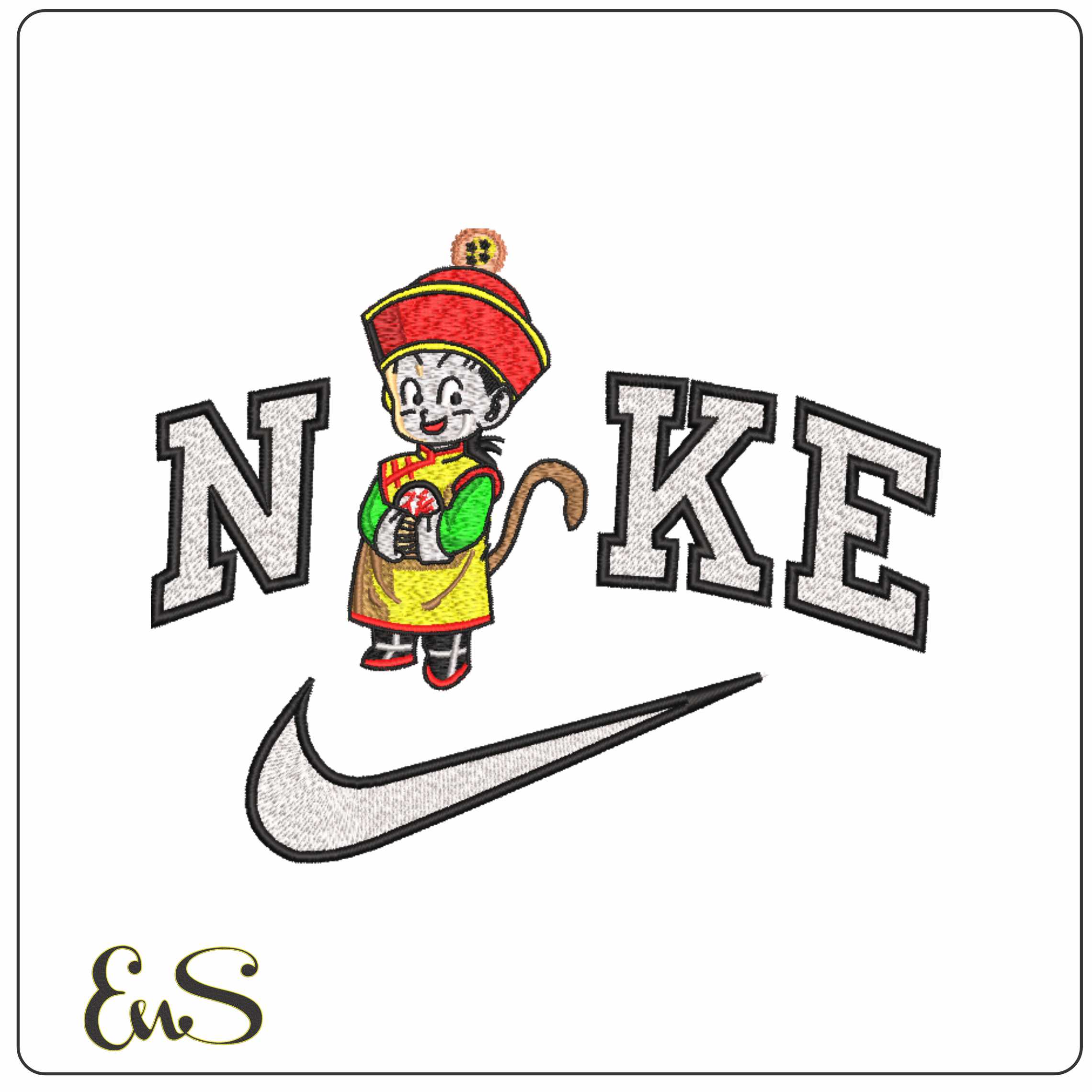 Nike Young Gohan Dragon Ball Z - Elegant embroidery design file-instant download