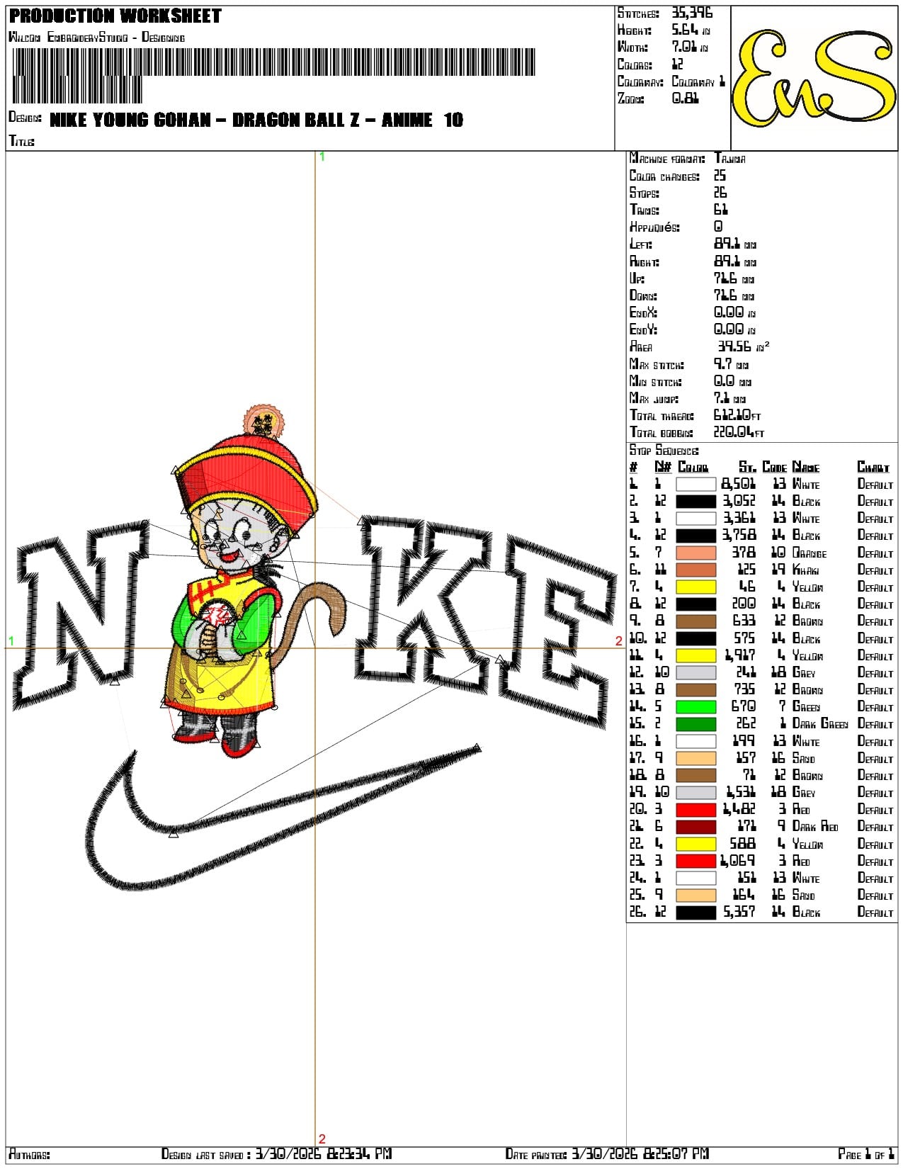 Nike Young Gohan Dragon Ball Z - Elegant embroidery design file-instant download — view 3