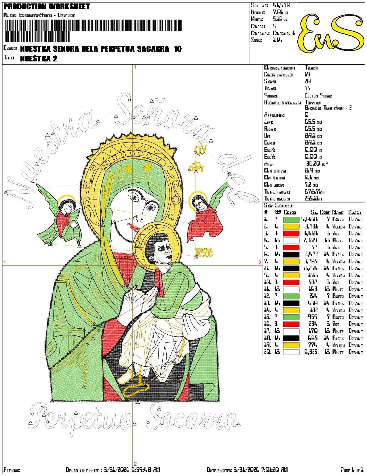 Nuestra Senora dela Perpetua Sacarra - Elegant embroidery design file-instant download — view 3