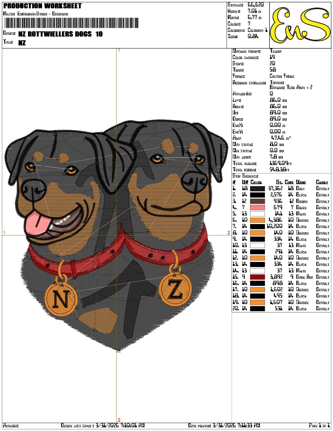 NZ Rottwiellers dogs - Elegant embroidery design file-instant download — view 3