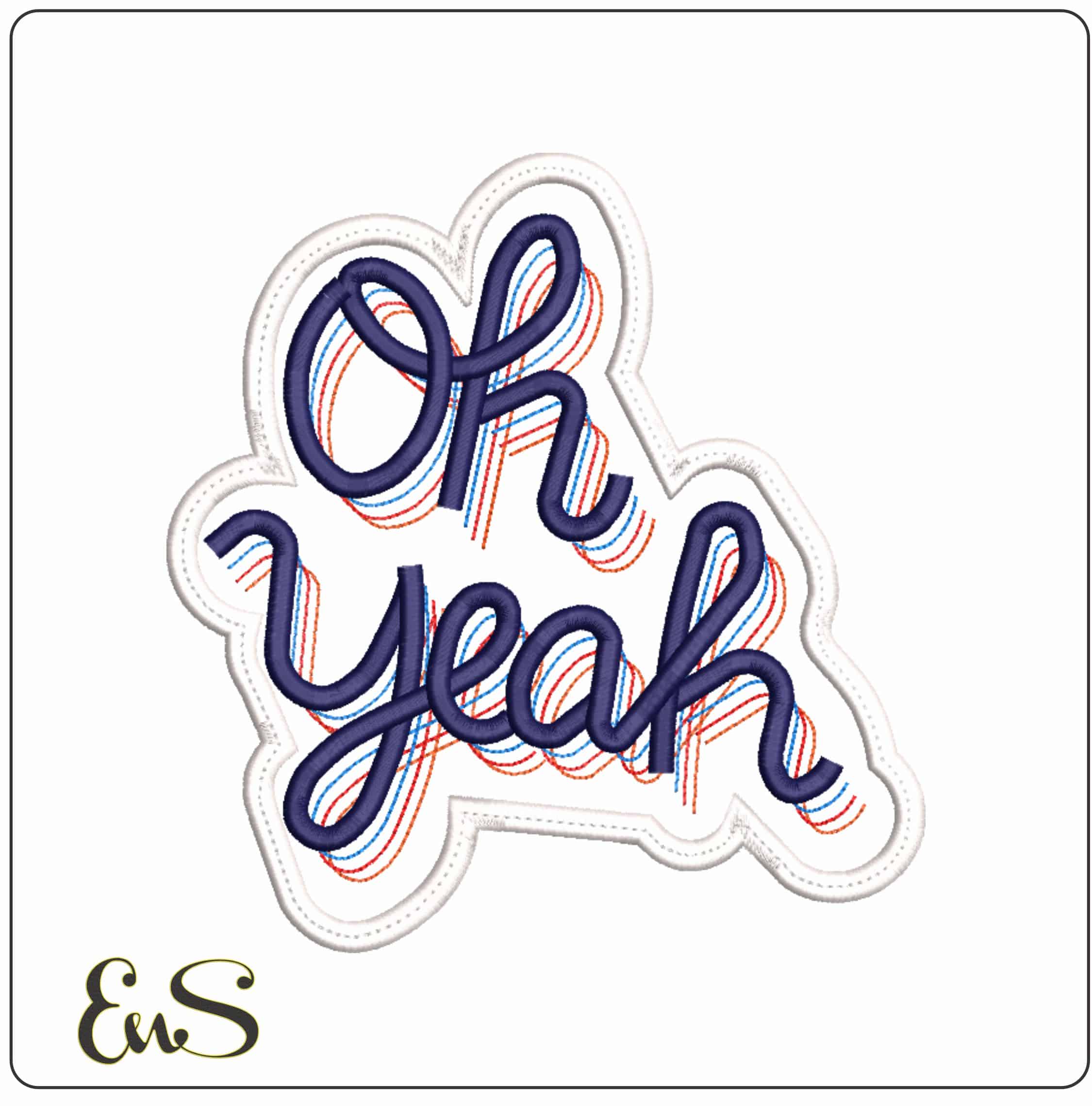 Oh Yeah - Elegant embroidery design file-instant download