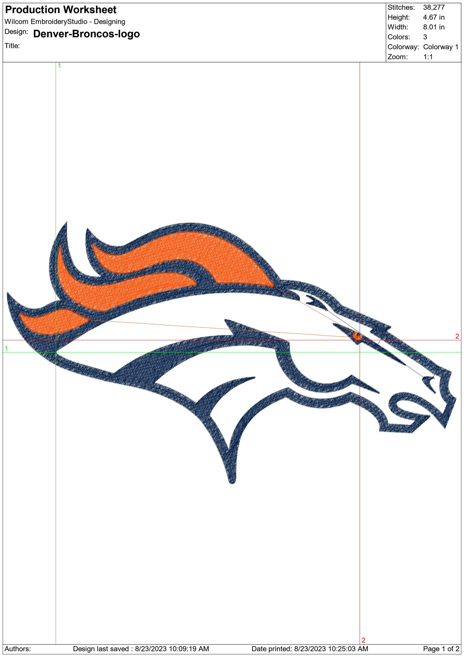 Denver Broncos NFL embroidery design -Mile High Stadium men's football embroidery machine pattern embroidery file - instant download — view 2