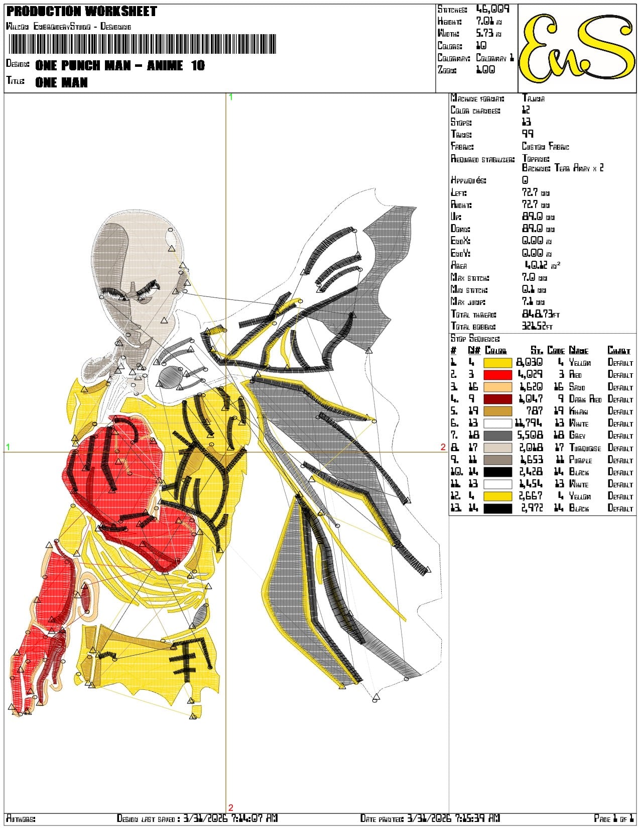 One Punch Man Anime - Elegant embroidery design file-instant download — view 3