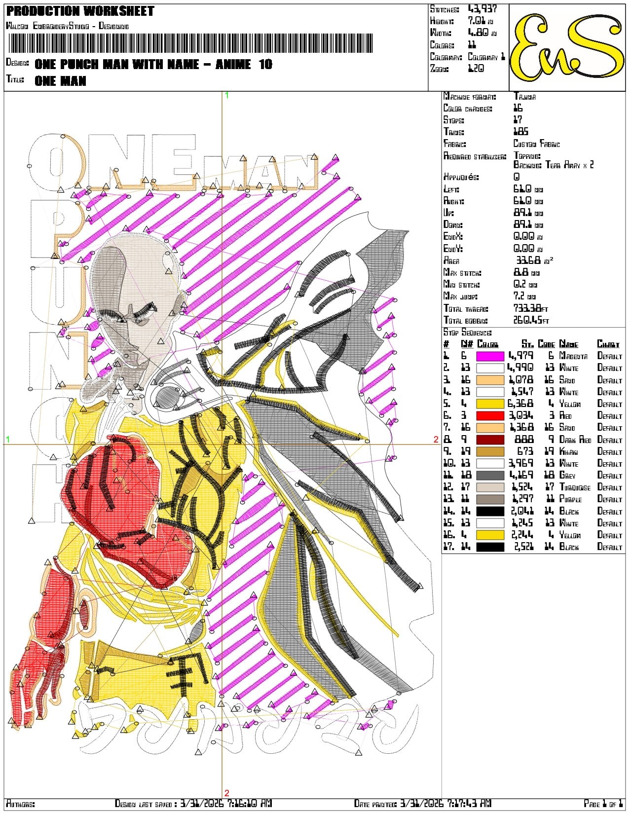 One Punch Man with Name Anime - Elegant embroidery design file-instant download — view 3