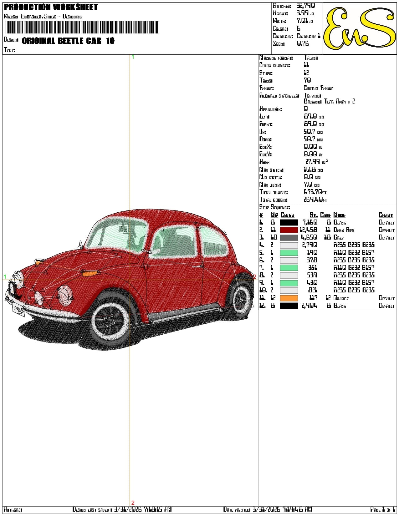 Original Beetle Car - Elegant embroidery design file-instant download — view 3