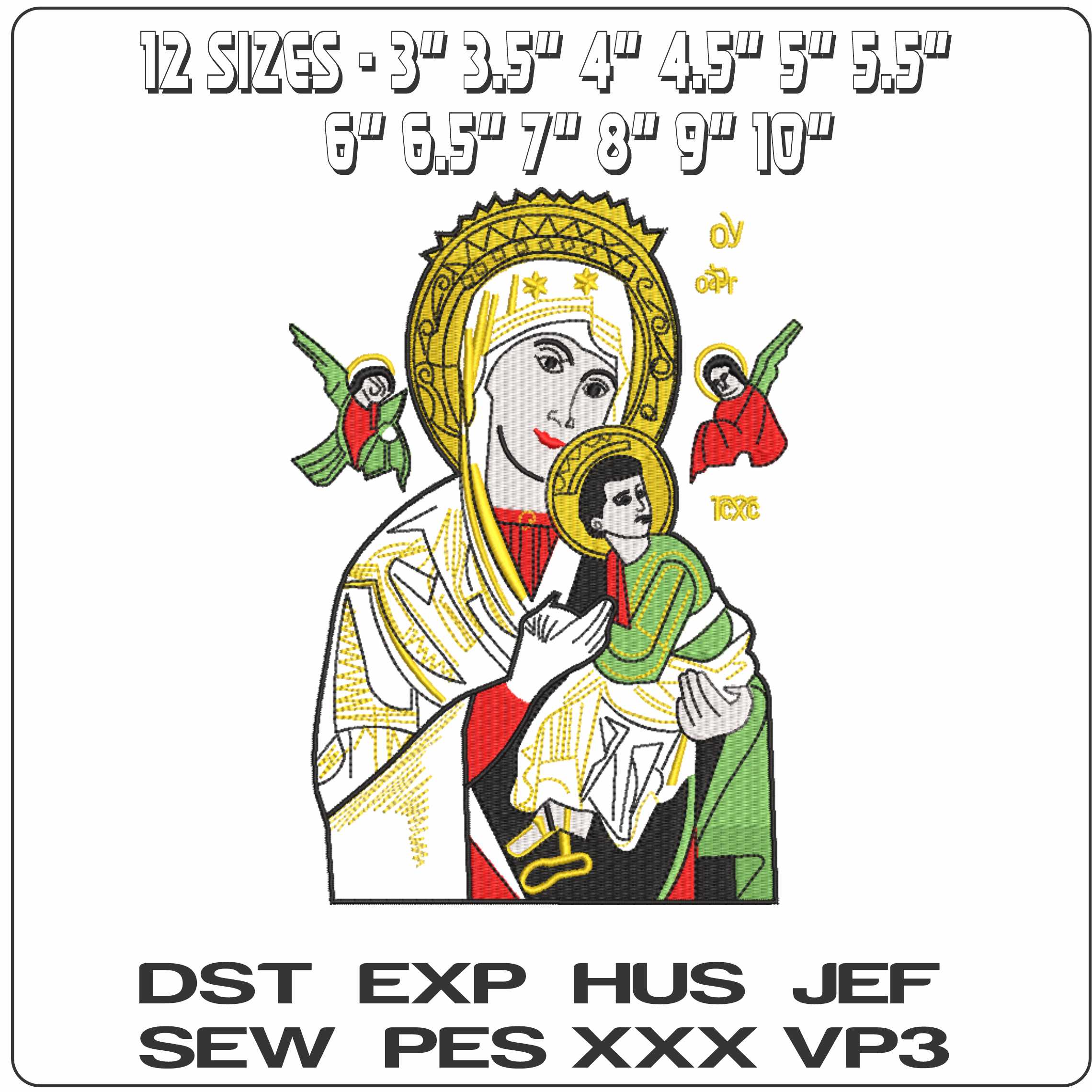 Our Lady of Perpetual Help - Elegant embroidery design file-instant download — view 2