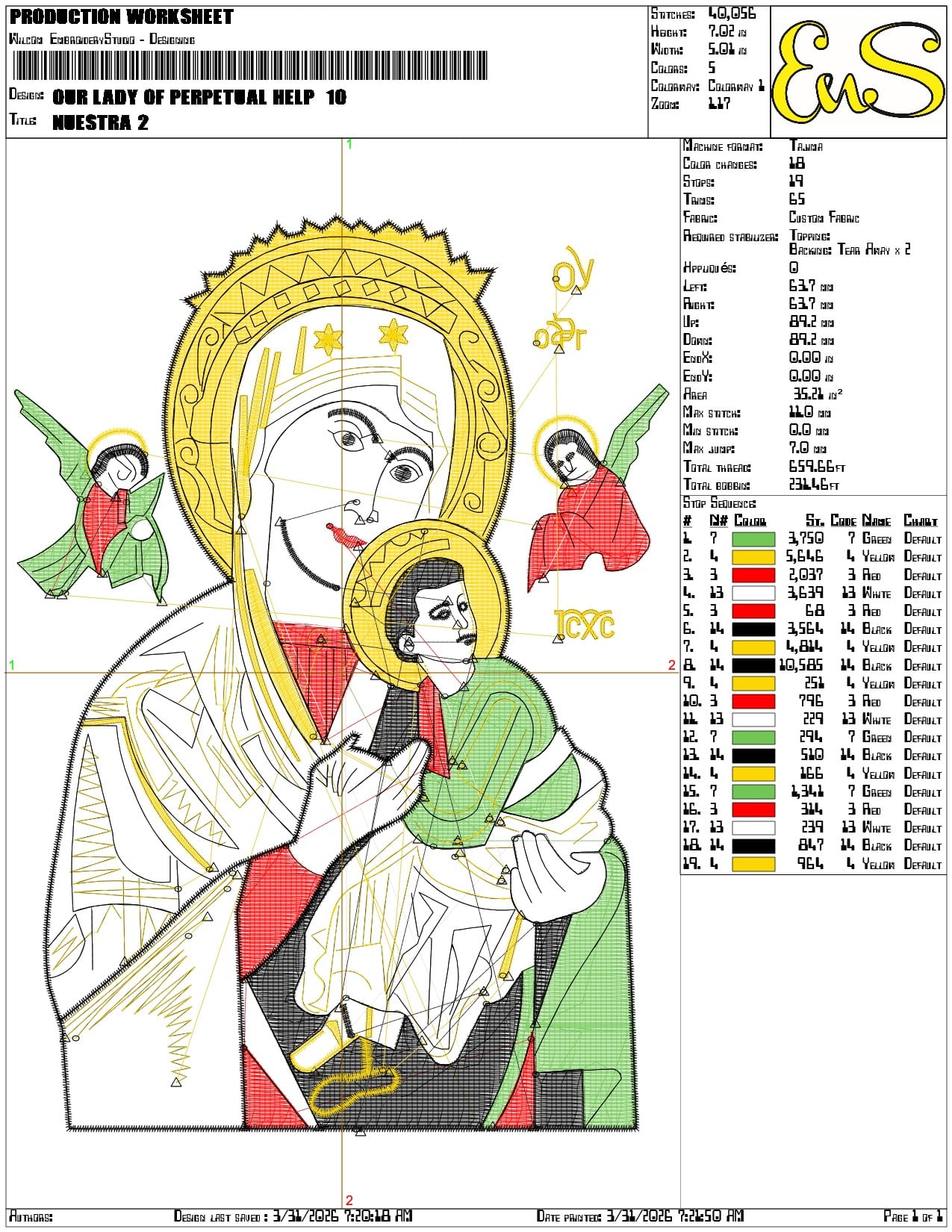 Our Lady of Perpetual Help - Elegant embroidery design file-instant download — view 3