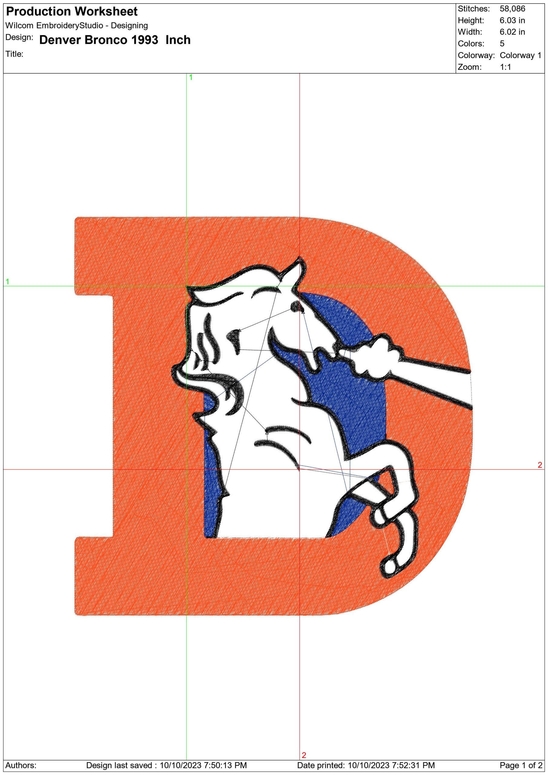 Denver Broncos 1993 NFL embroidery design -Mile High Stadium men's football embroidery machine pattern embroidery file - instant download — view 2